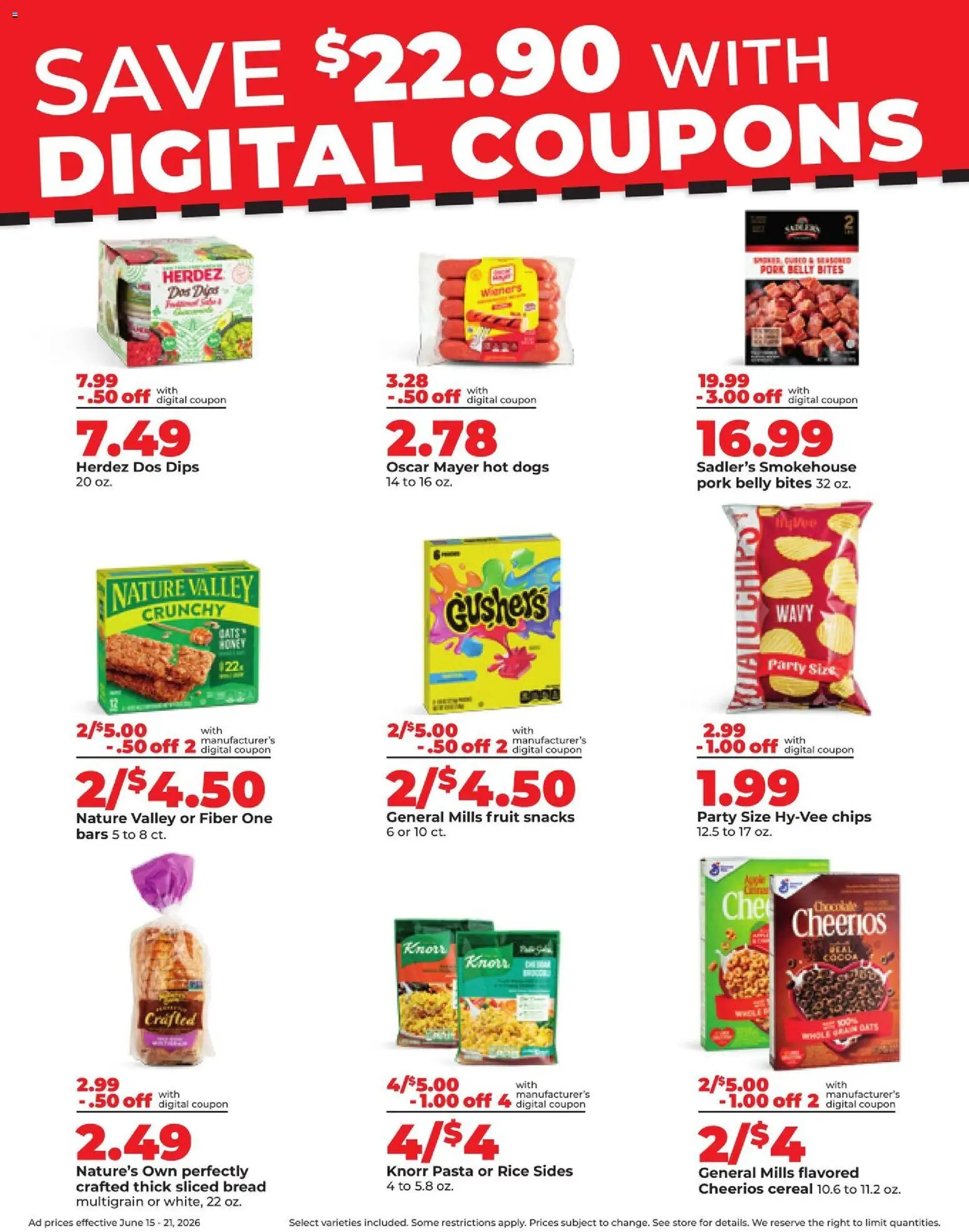 HyVee Weekly Ad - valid from 15.06.2026 | Page: 10 | Products: Chocolate, Pork, Rice, Chips
