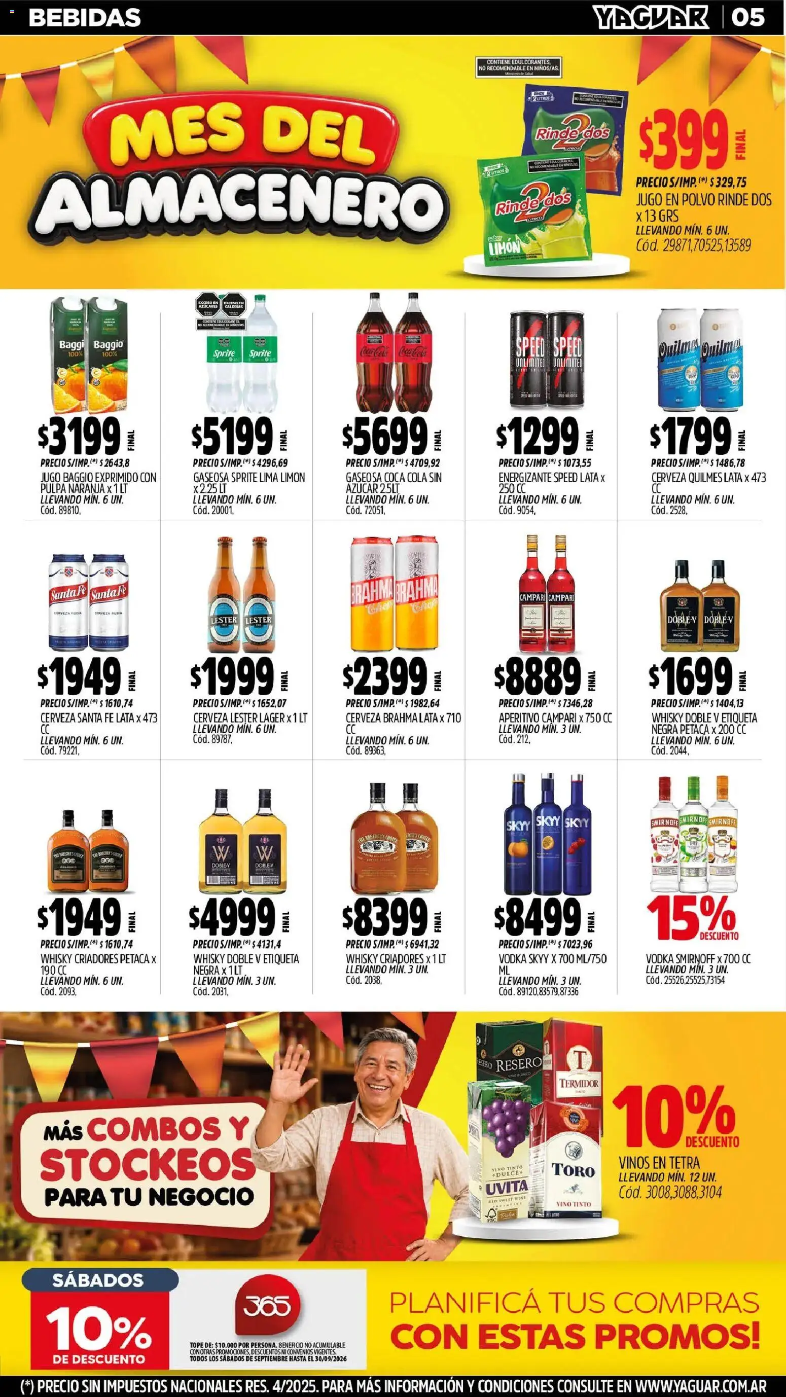 Yaguar - Oferta Semanal Santa Fé │ válido desde el 31/08/2026 | Página: 5 | Productos: Campari, Azucar, Polvo, Jugo
