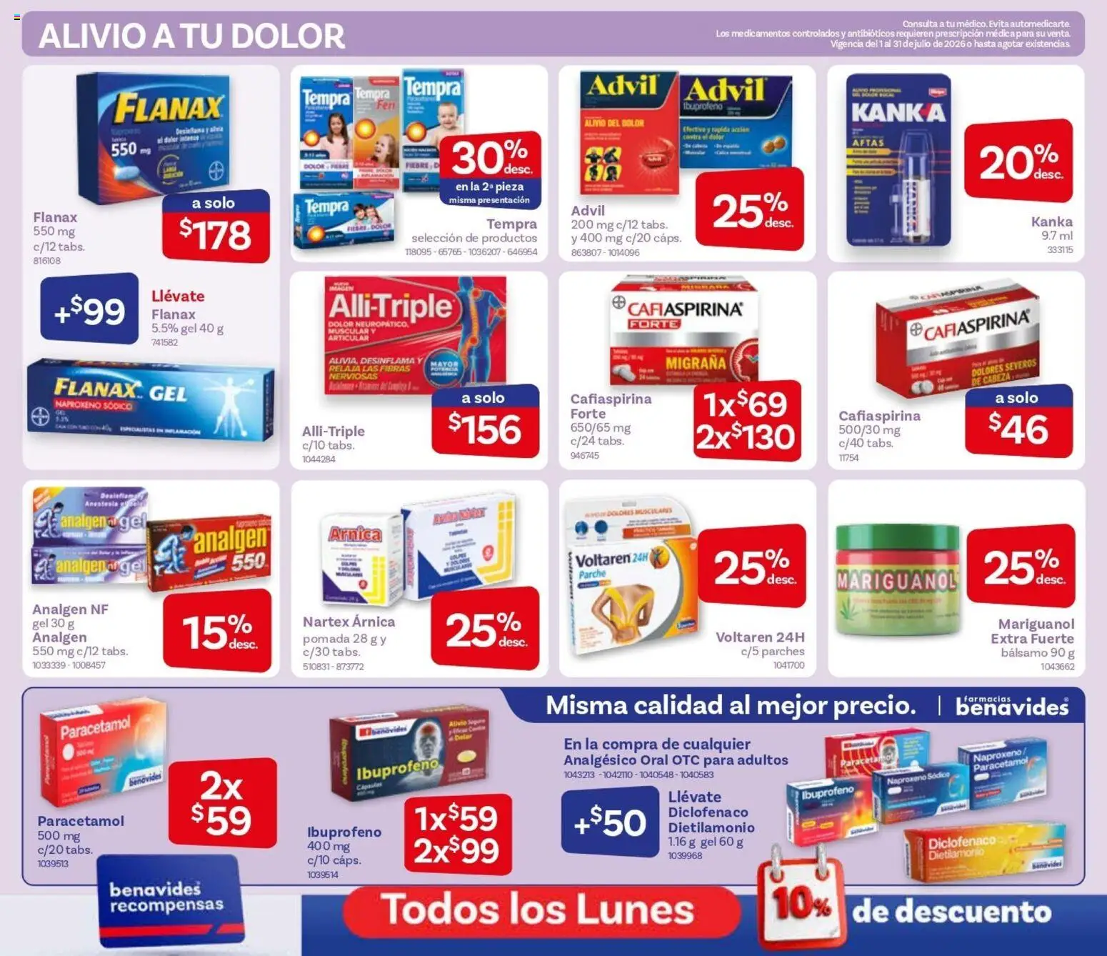 Nuevas ofertas de Farmacia Benavides válidas en toda la República Mexicana desde el 01/07/2026. ¡Encuentra las mejores ofertas en Farmacia Benavides catálogo! | Página: 2