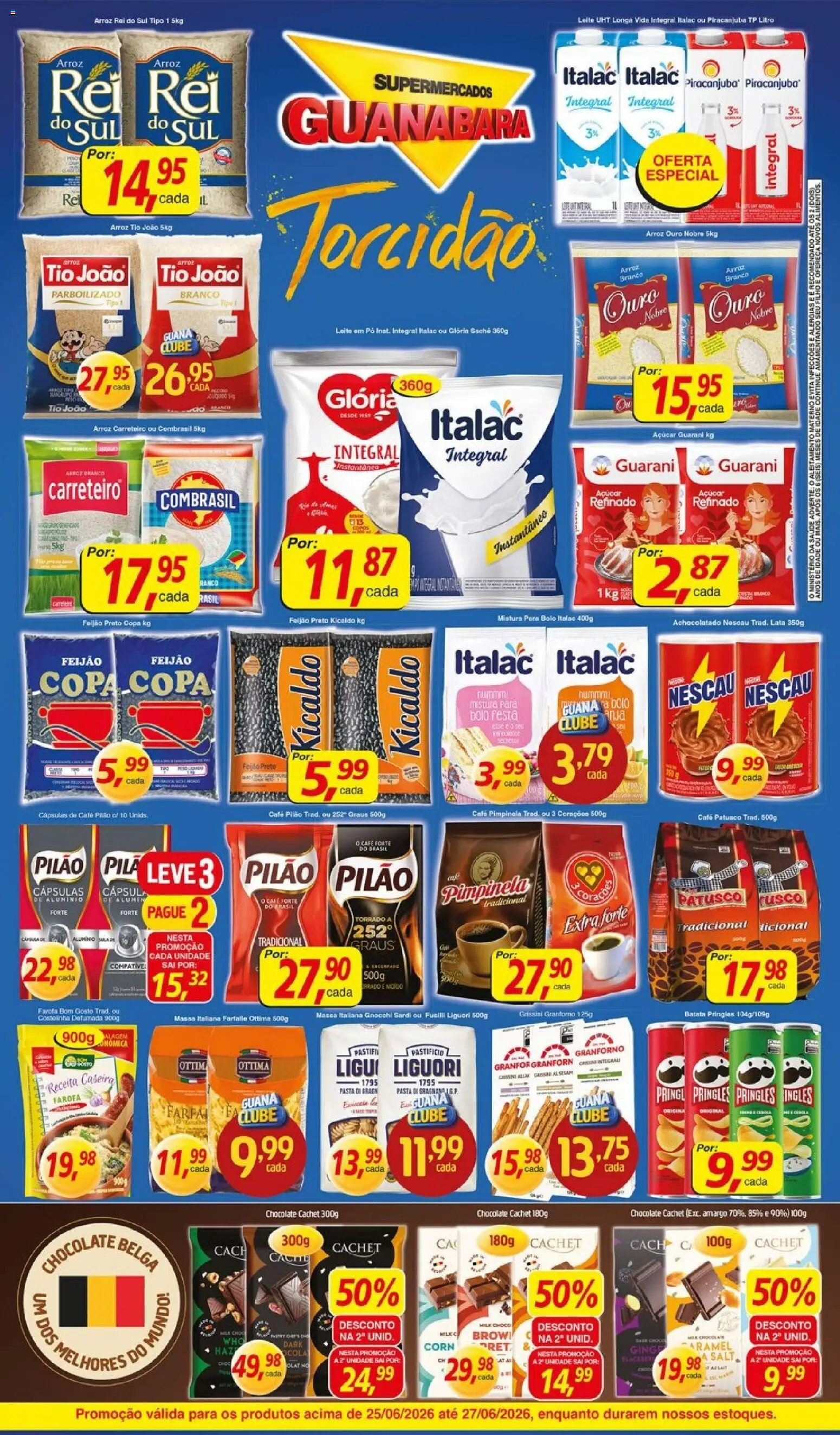 Supermercados Guanabara Folheto - válido de 25/06/2026 | Página: 6 | Produtos: Copa, Café pilão, Açúcar, Farofa
