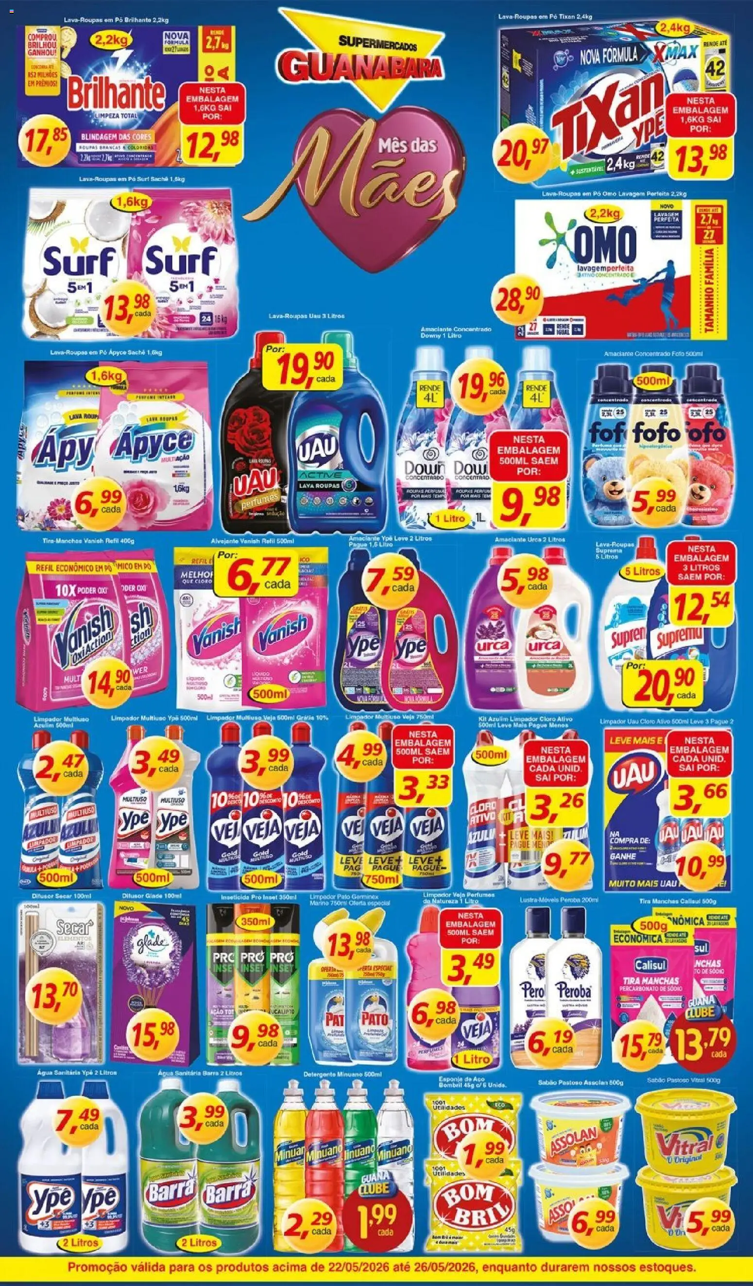Supermercados Guanabara Folheto - válido de 22.05.2026 | Página: 11 | Produtos: Difusor, Pó, Sabão, Água sanitária