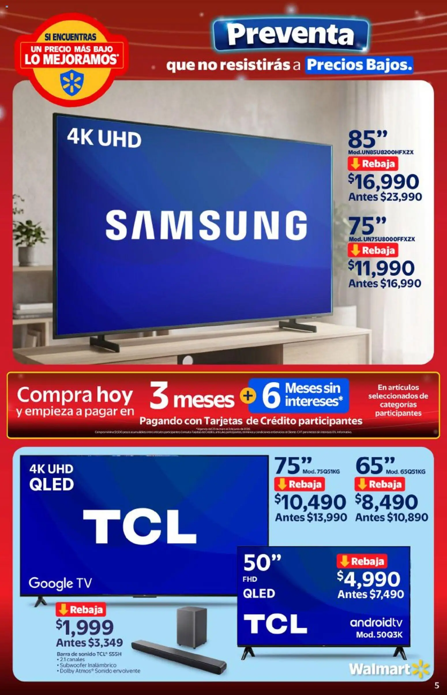 Nuevas ofertas de Walmart válidas en toda la República Mexicana desde el 22.05.2026. ¡Encuentra las mejores ofertas en Walmart folleto Preventa gue no resistirás a precios bajos! | Página: 5