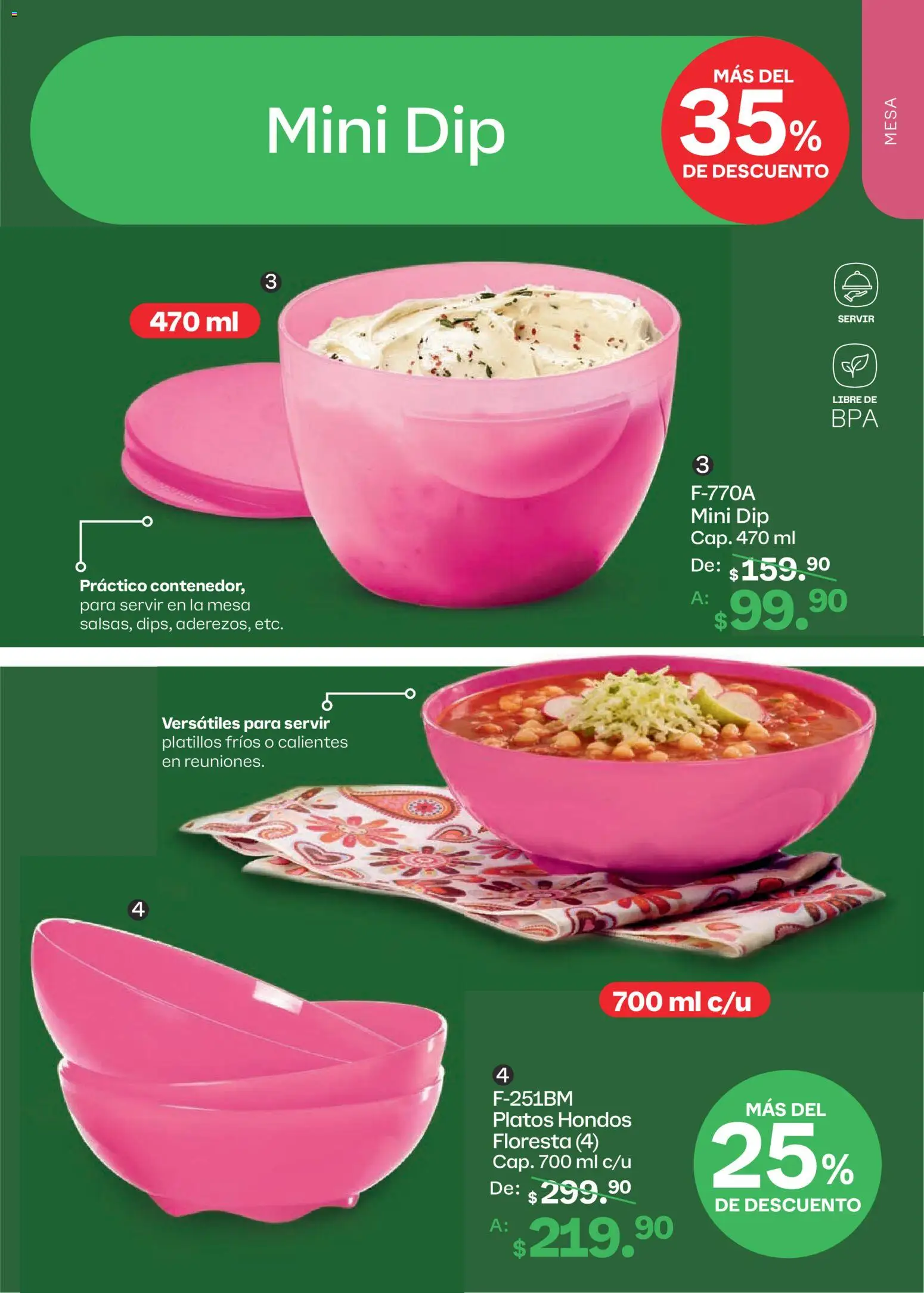 Nuevas ofertas de Tupperware válidas en toda la República Mexicana desde el 10/08/2026. ¡Encuentra las mejores ofertas en Tupperware catálogo! | Página: 101 | Productos: Mesa