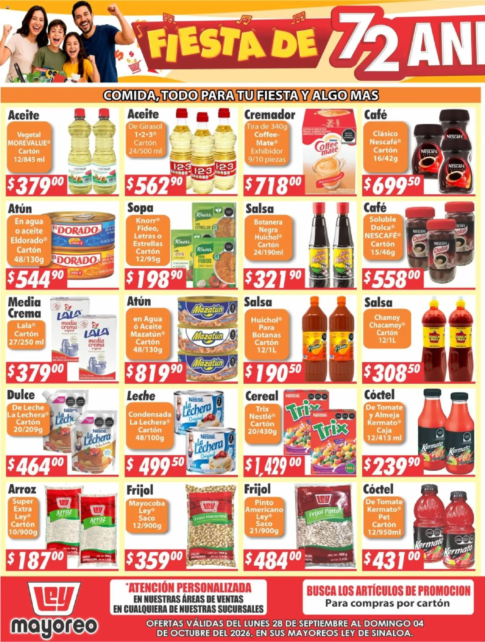 Nuevas ofertas de Casa Ley válidas en toda la República Mexicana desde el 28/09/2026. ¡Encuentra las mejores ofertas en Casa Ley folleto Sinaloa! | Página: 5 | Productos: Crema, Agua, Aceite, Dulce