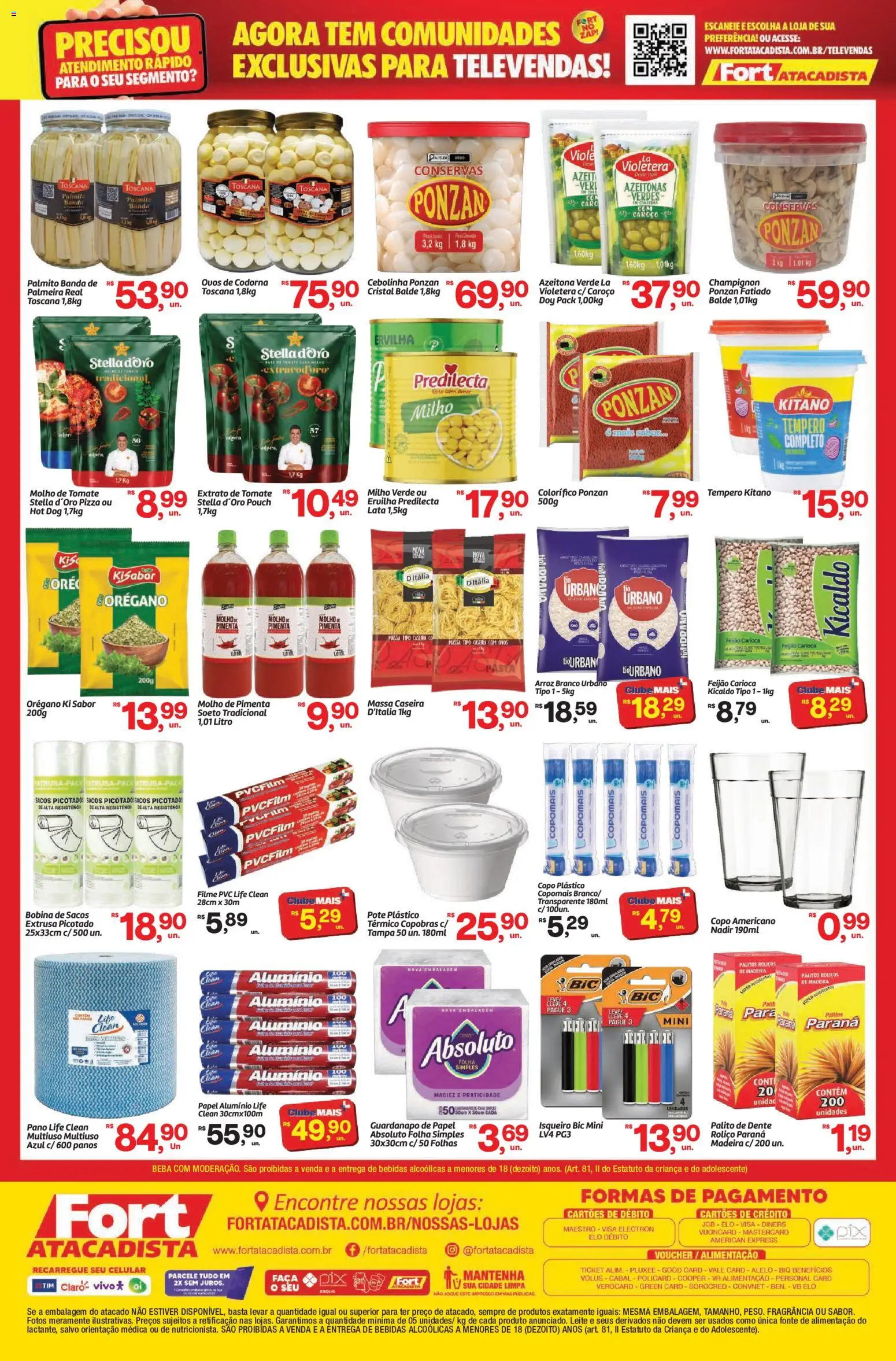 Fort Atacadista Folheto - válido de 03/08/2026 | Página: 2 | Produtos: Pimenta, Papel alumínio, Milho verde, Massa