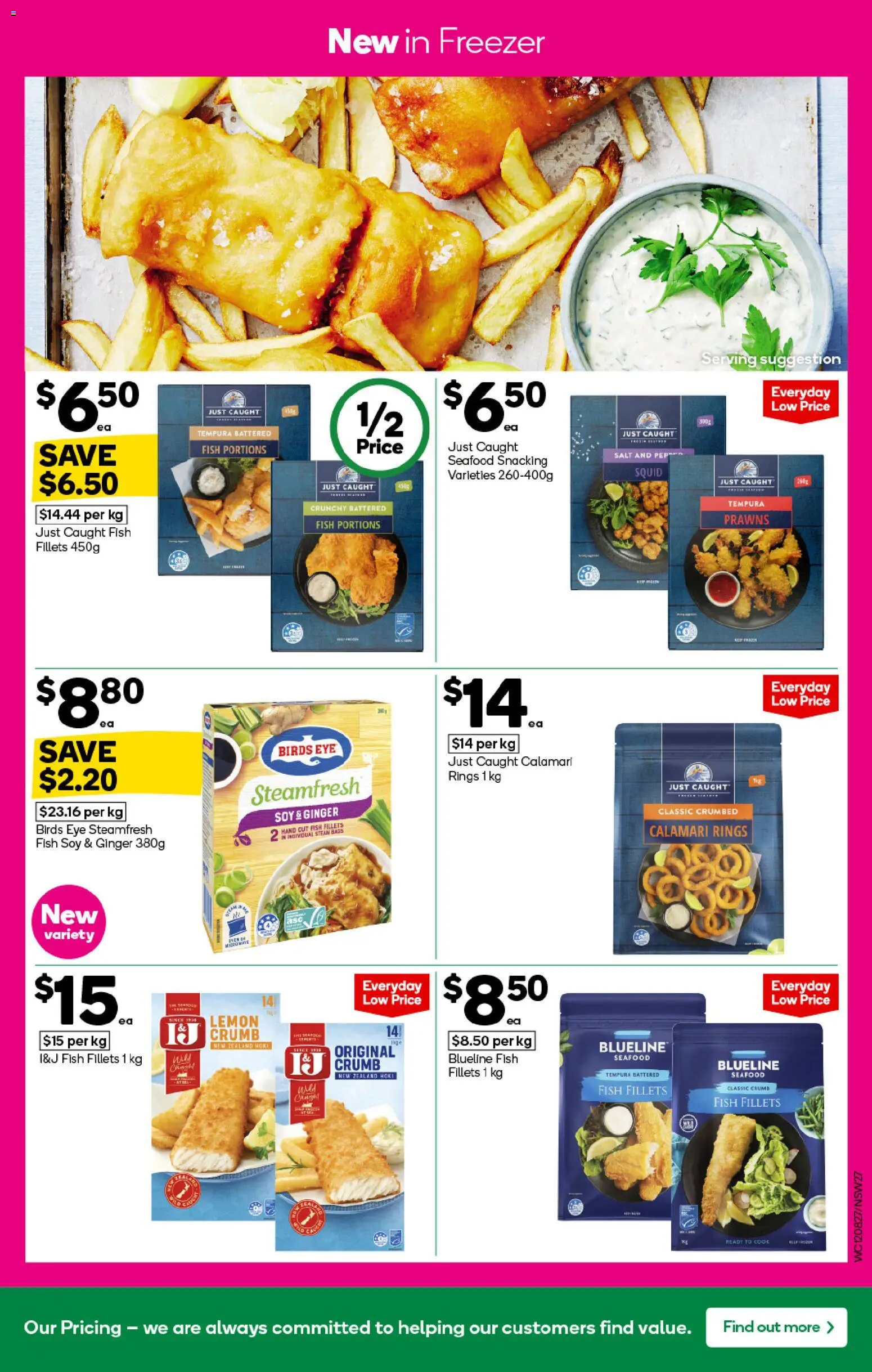 Woolworths catalogue - valid from 12/08/2026 | Page: 27 | Products: Ginger, Fish, Prawns, Freezer