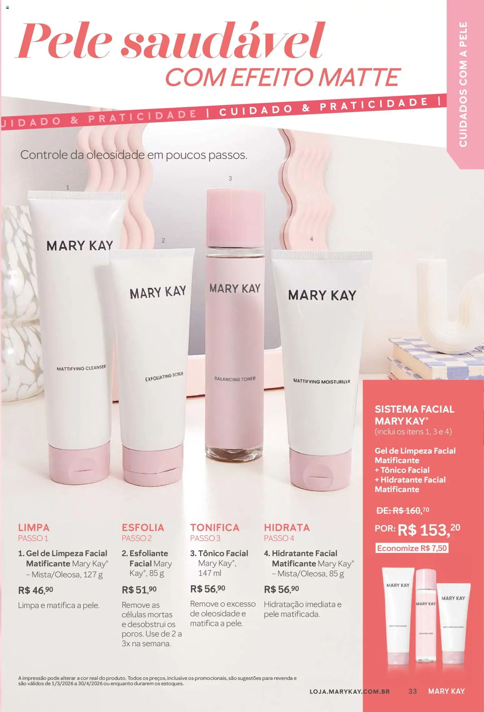 Mary Kay Folheto - válido de 01/03/2026 | Página: 33 | Produtos: Tônico, Gel de limpeza, Toner