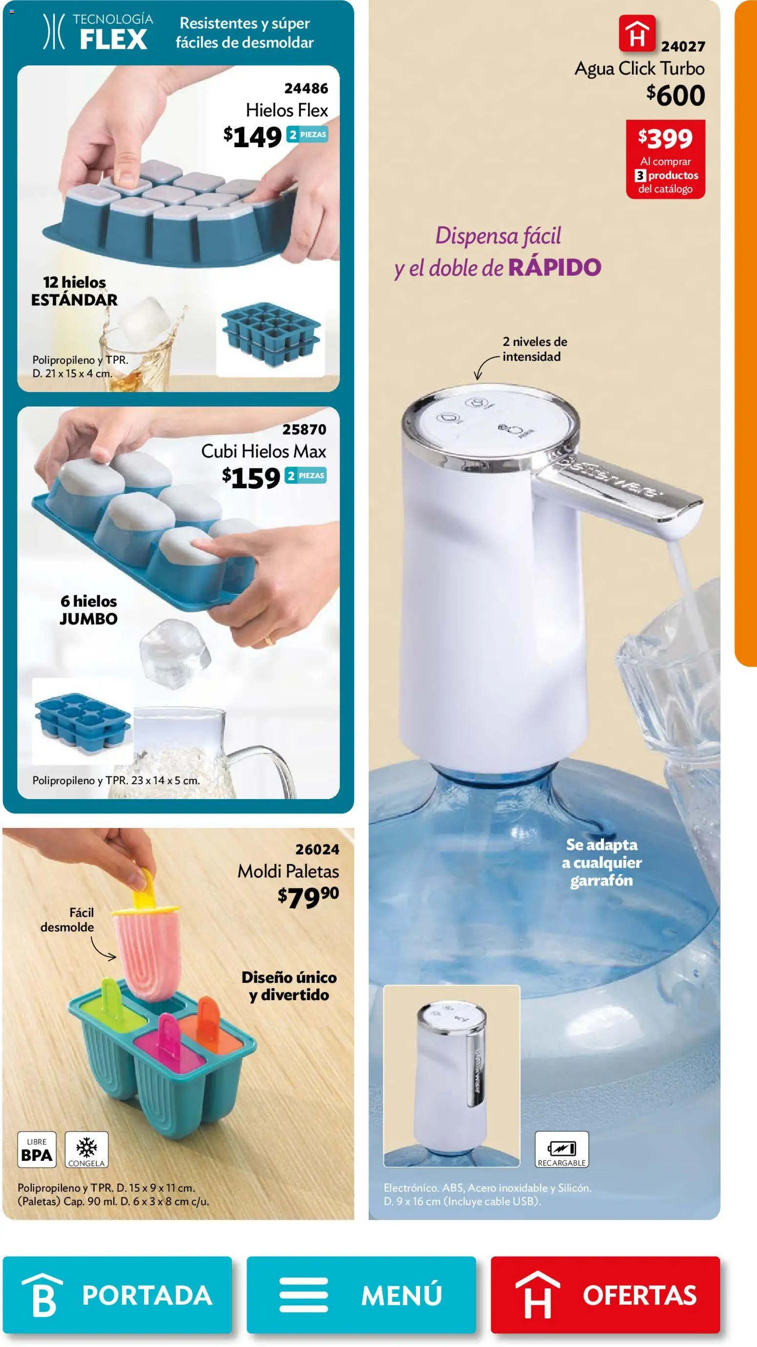 Nuevas ofertas de Betterware válidas en toda la República Mexicana desde el 31/08/2026. ¡Encuentra las mejores ofertas en Betterware campaña 9 2026! | Página: 39 | Productos: Paletas, Agua, Cable