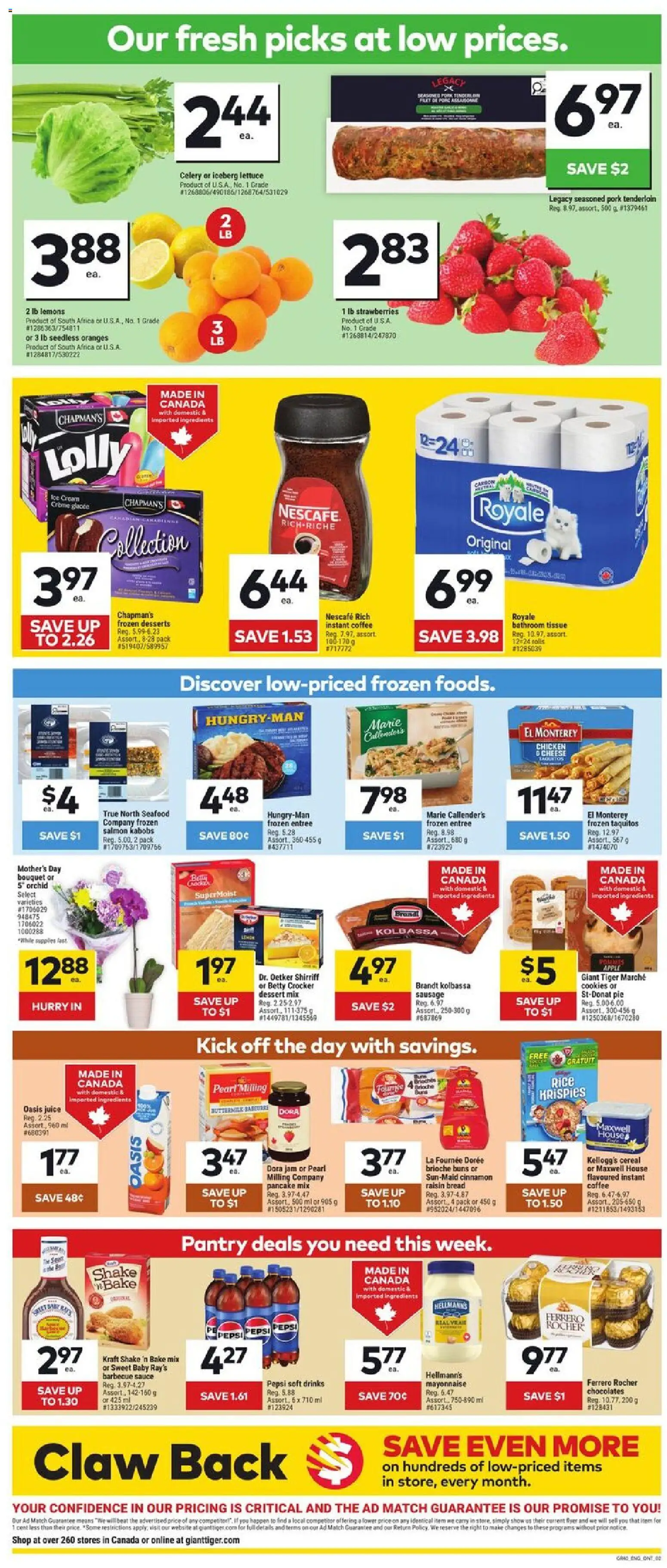 Giant Tiger flyer valid from 06.05.2026 | Page: 2 | Products: Strawberries, Ice cream, Coffee, Pork