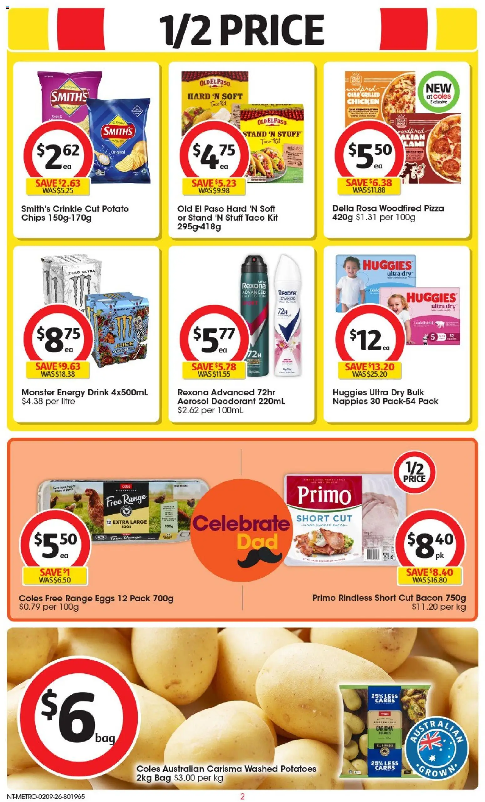 Coles catalogue - valid from 02/09/2026 | Page: 3 | Products: Bacon, Juice, Chicken, Chips