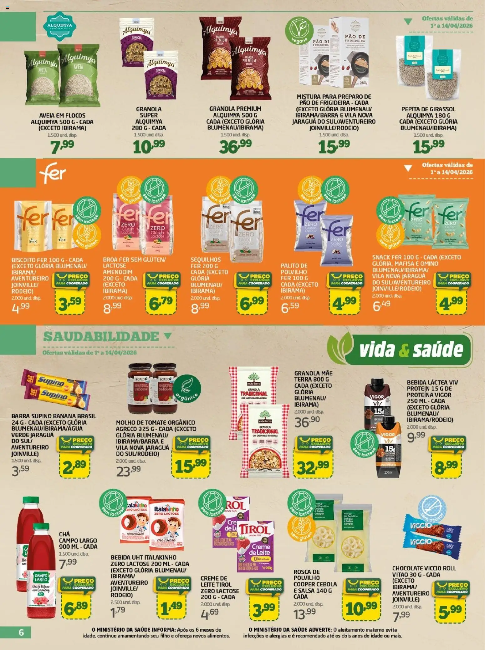 Cooper Folheto - válido de 14.04.2026 | Página: 6 | Produtos: Amendoim, Molho de tomate, Pão, Chocolate