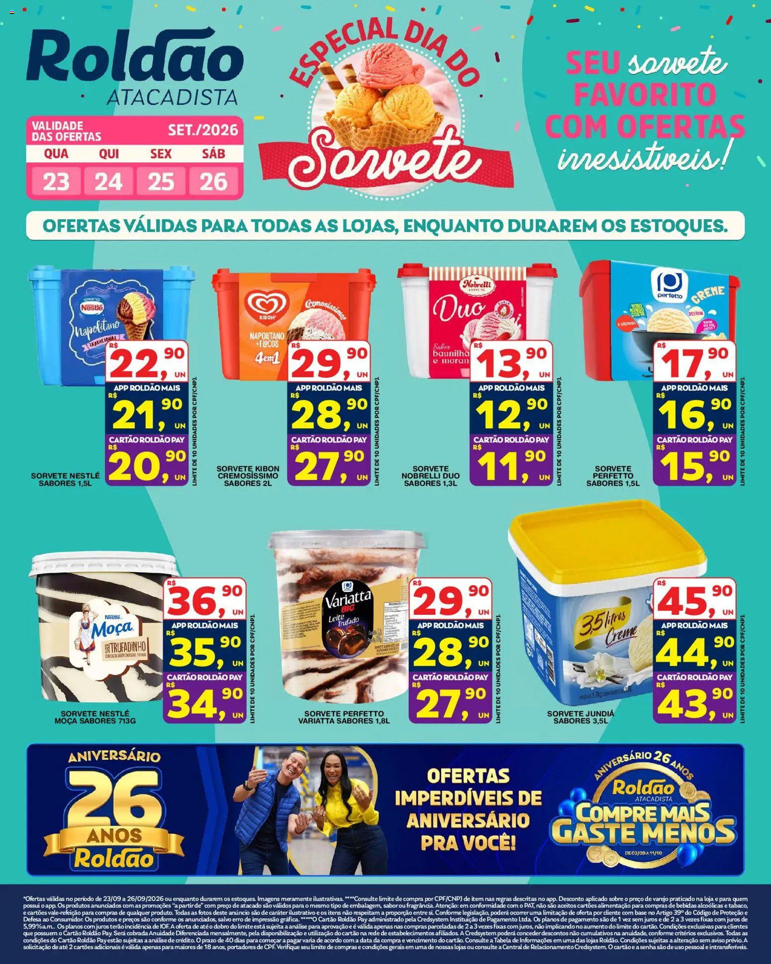 Roldão Folheto - válido de 23/09/2026 | Página: 1 | Produtos: Bebidas, Leite, Base, Flocos