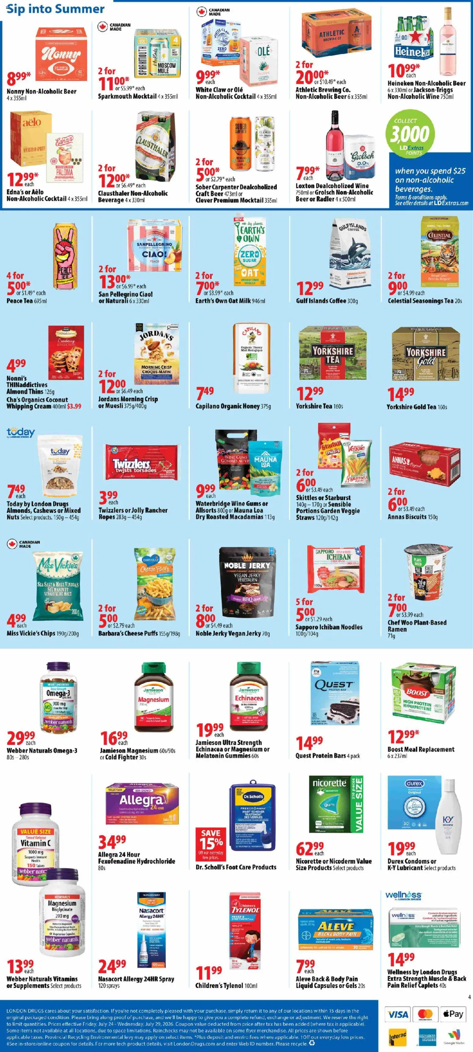 London Drugs flyer valid from Jul 24, 2026 | Page: 5 | Products: Wallet, Cream, Cheese, Wine