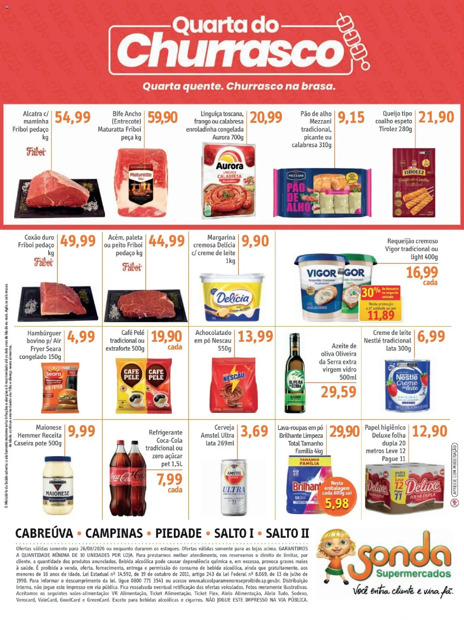 Sonda Folheto - válido de 26/08/2026 | Página: 4 | Produtos: Coxão duro, Air fryer, Açúcar, Creme de leite