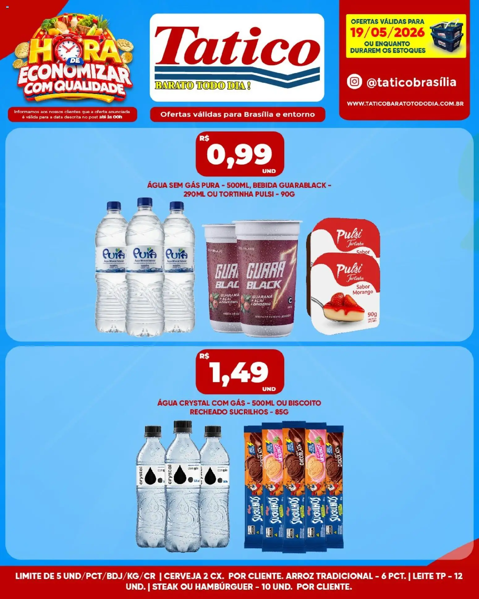 Tatico Folheto - válido de 19.05.2026 | Página: 1 | Produtos: Biscoito, Cerveja, Sucrilhos, Hambúrguer