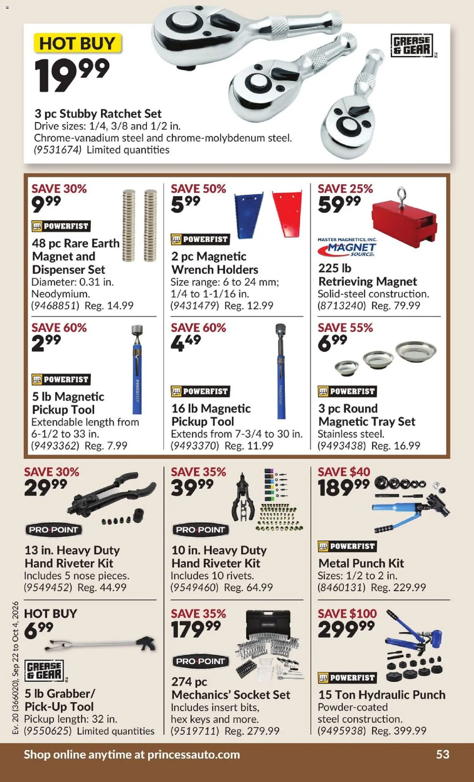 Princess Auto flyer valid from Sep 22, 2026 | Page: 58