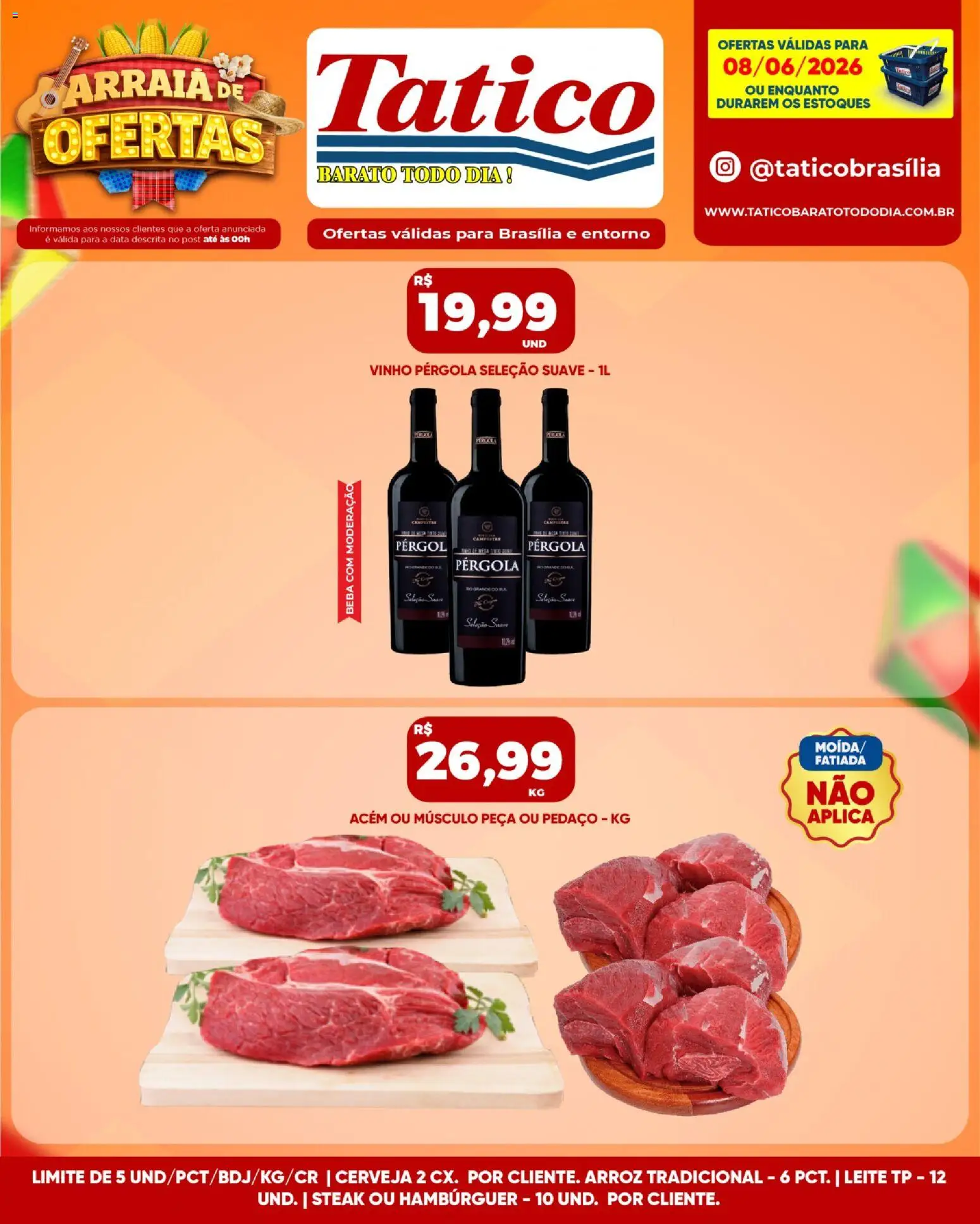 Tatico Folheto - válido de 09.06.2026 | Página: 30 | Produtos: Acém, Leite, Vinho, Arroz