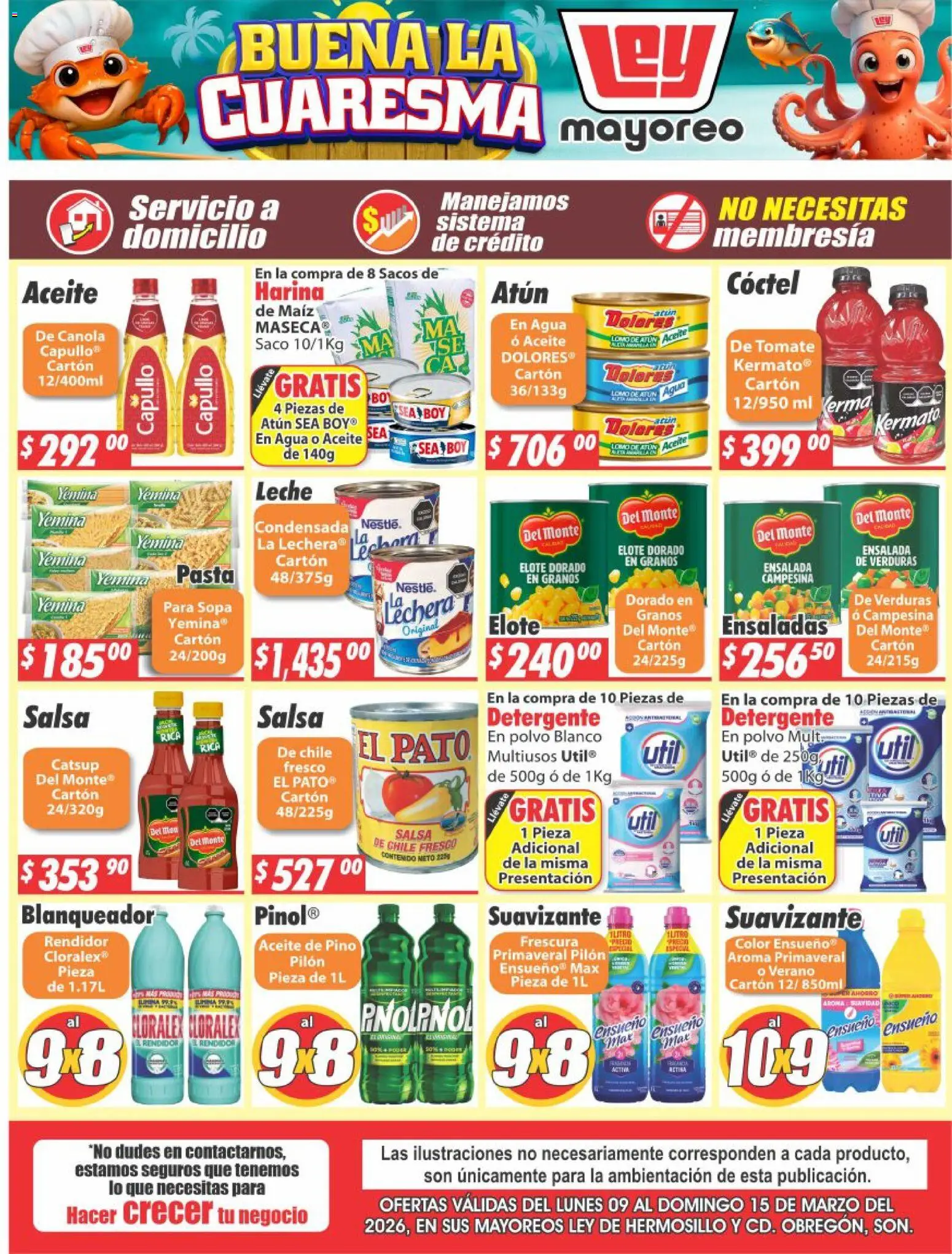 Nuevas ofertas de Casa Ley válidas en toda la República Mexicana desde el 09.03.2026. ¡Encuentra las mejores ofertas en Casa Ley folleto Hermosillo! | Página: 2 | Productos: Maíz, Leche, Pasta, Catsup