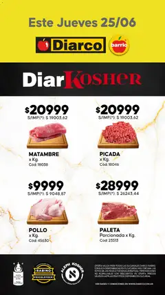 Vista previa Diarco - Especial Kosher válido desde el 25/06/2026