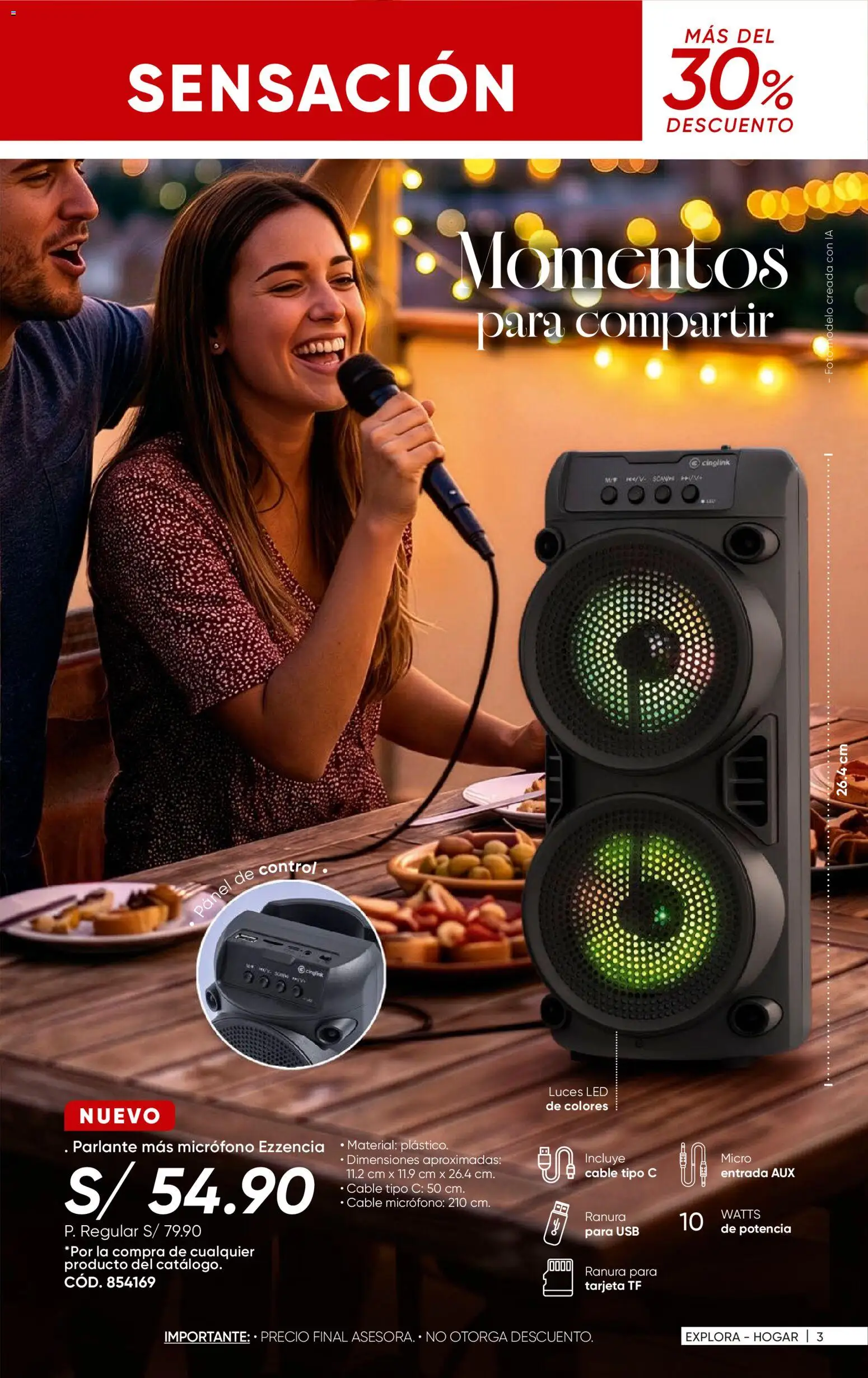Catálogo Azzorti válido desde 27/07/2026 | Página: 5 | Productos: Cable, Micrófono, Parlante, USB