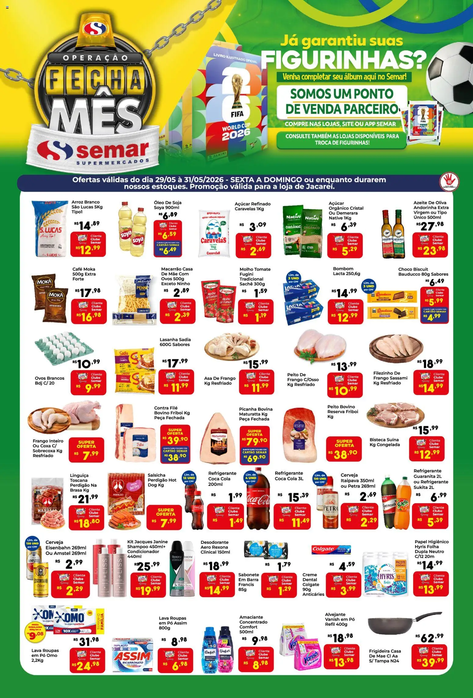 Semar Supermercado Folheto - válido de 29.05.2026 | Página: 1 | Produtos: Frigideira, Alvejante, Vanish, Soja