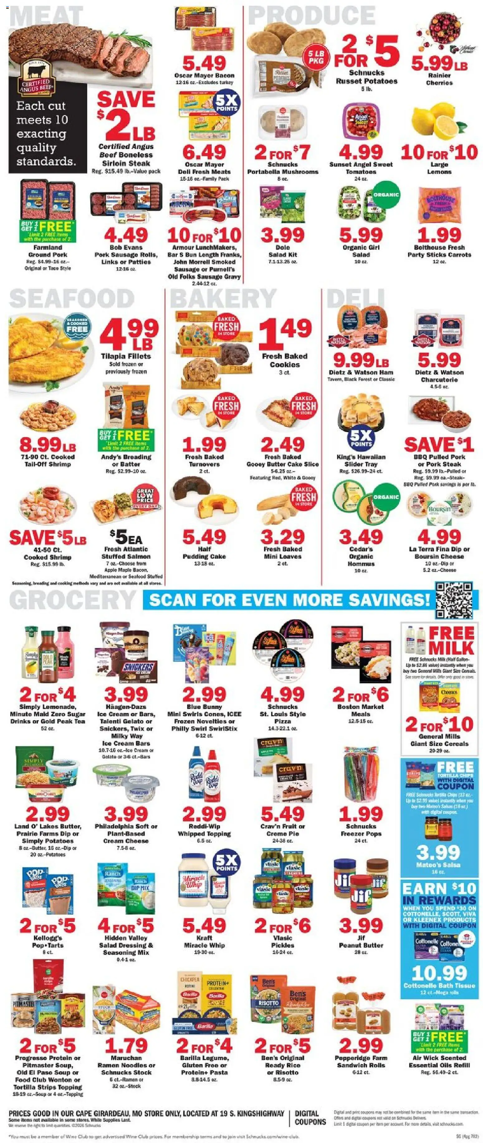 Schnucks Weekly Print Ad - MO - valid from 24.06.2026 | Page: 4 | Products: Bath, Cheese, Wine, Seafood