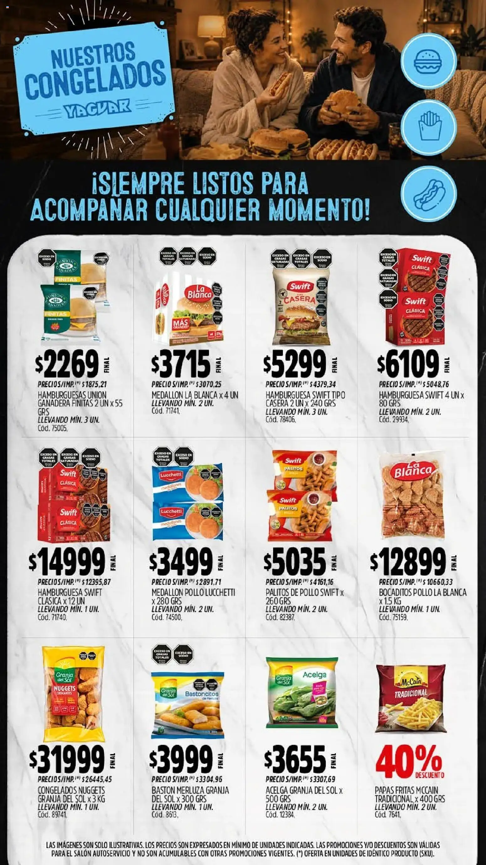 Yaguar - Oferta Semanal Córdoba │ válido desde el 28/09/2026 | Página: 10 | Productos: Pollo, Acelga, Hamburguesa, Papas