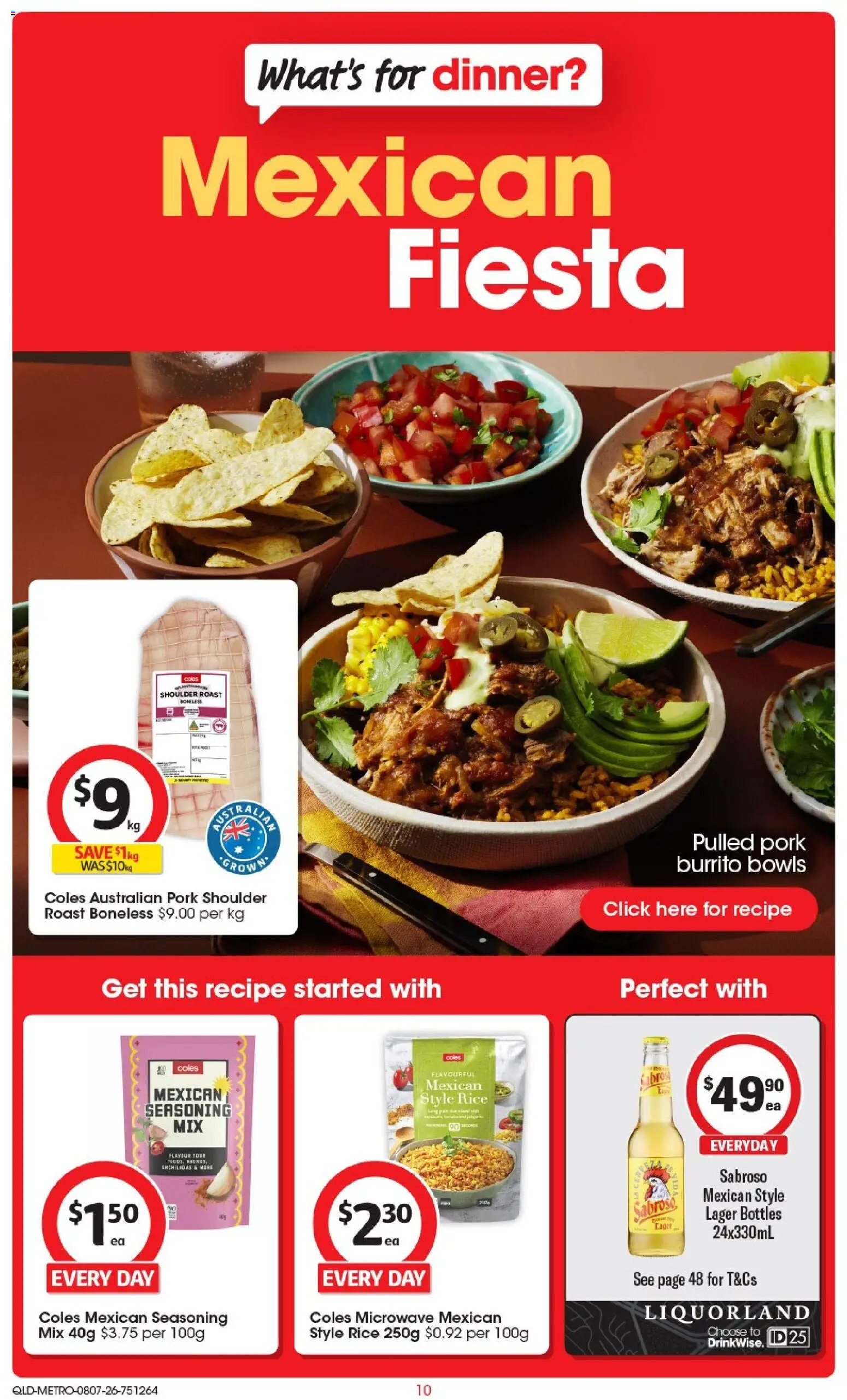 Coles catalogue - valid from 08/07/2026 | Page: 10 | Products: Pork, Rice, Microwave