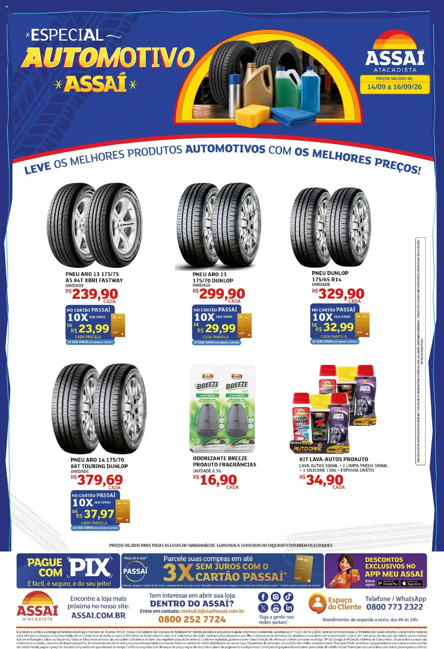 Assaí Atacadista Folheto - válido de 14/09/2026 | Página: 1 | Produtos: Cápsulas, Pneu, Esponja, Alimentos