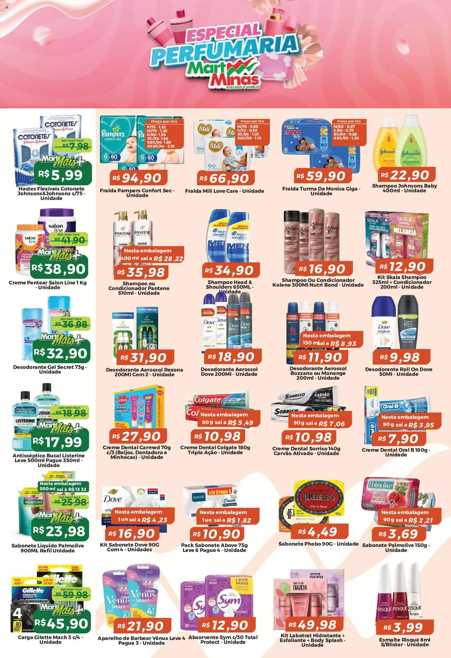 Mart Minas Folheto - válido de 09/07/2026 | Página: 6 | Produtos: Shampoo, Fralda pampers, Pampers, Creme dental