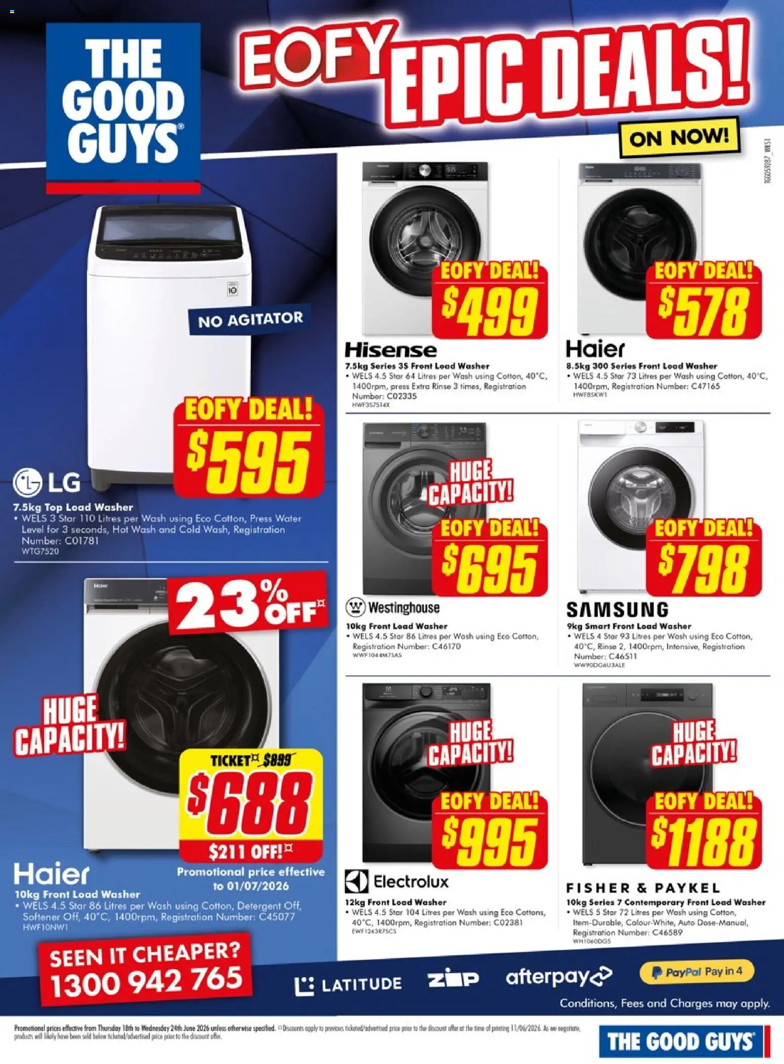 The Good Guys catalogue - valid from 18.06.2026 | Page: 2 | Products: Detergent, Water, Washer, Press