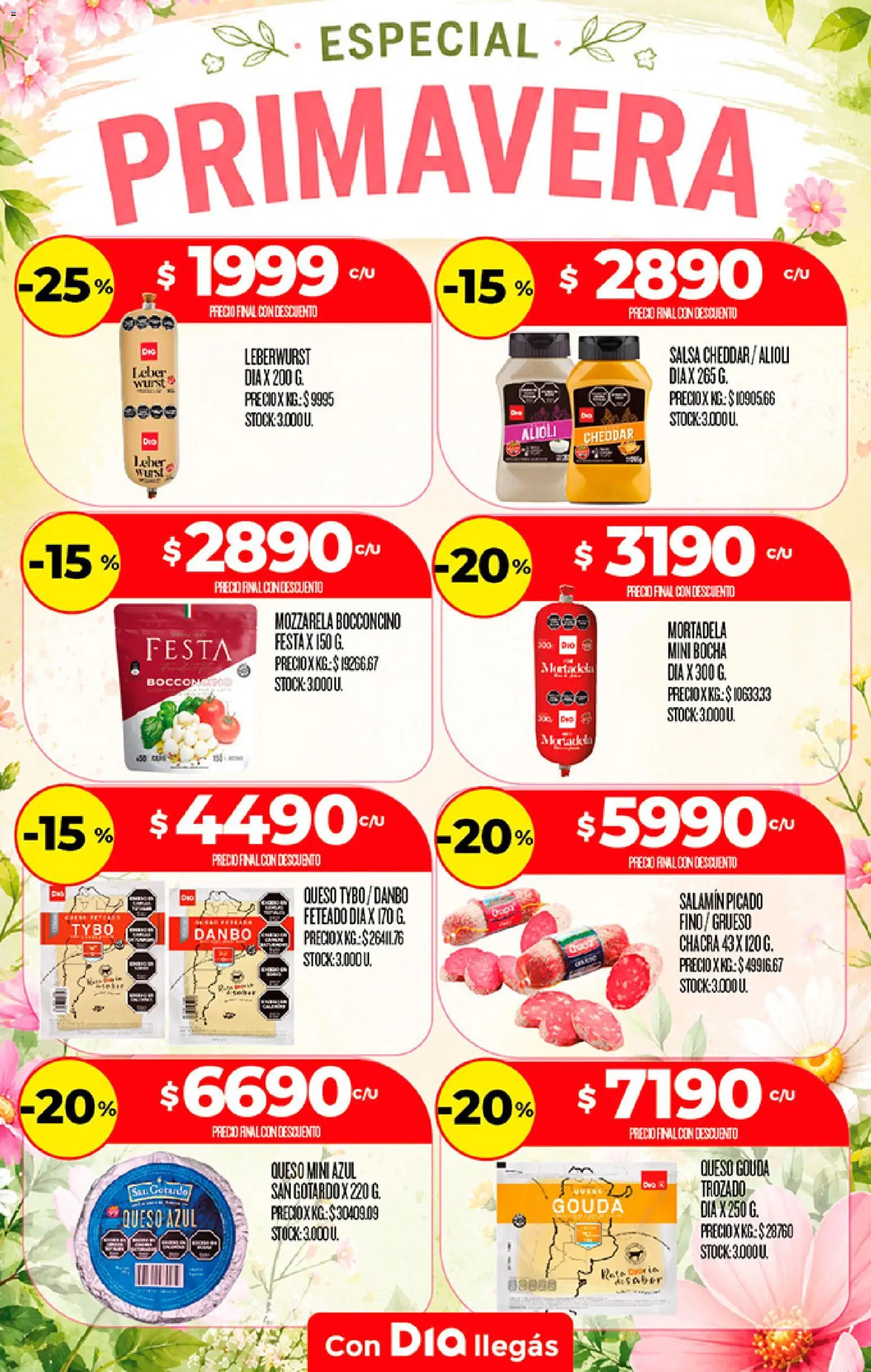 Supermercado DIA Especial Primavera │ válido desde el 16/09/2026 | Página: 2 | Productos: Mozzarella, Mortadela, Queso, Salami