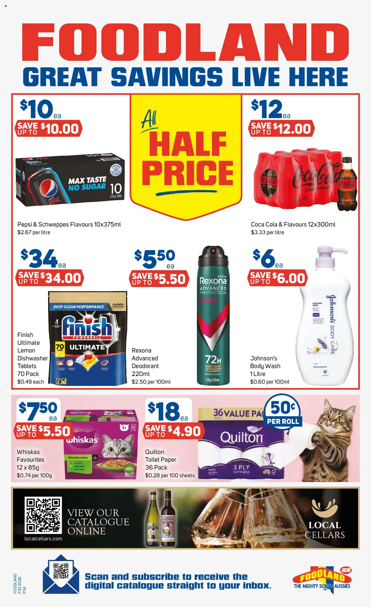 Foodland catalogue - valid from 25/08/2026 | Page: 34 | Products: Beef, Pepsi, Coca Cola Zero, Tablets