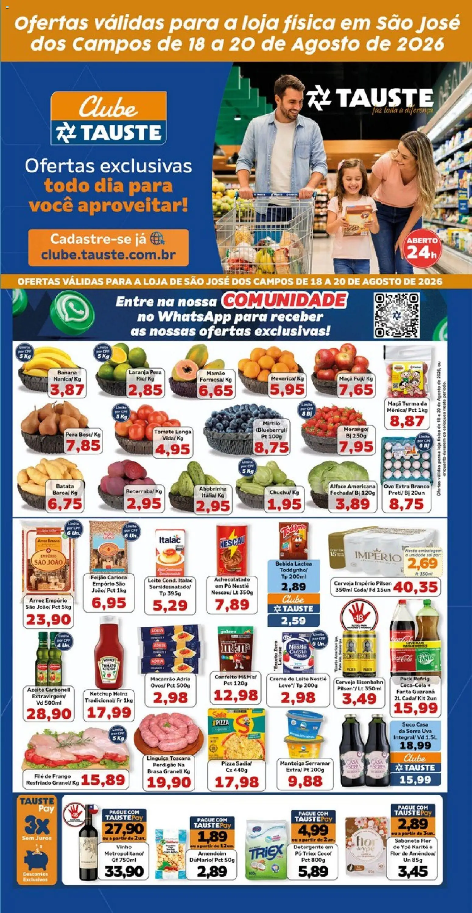 Tauste Folheto - válido de 18/08/2026 | Página: 2 | Produtos: Uva, Cerveja, Arroz, Macarrão