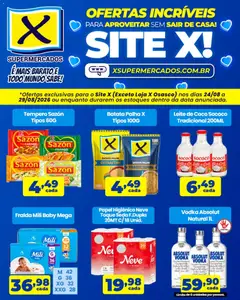 X Supermercados ofertas incríveis - Pré-Visualização do folheto da loja X Supermercados, válido de 24/08/2026