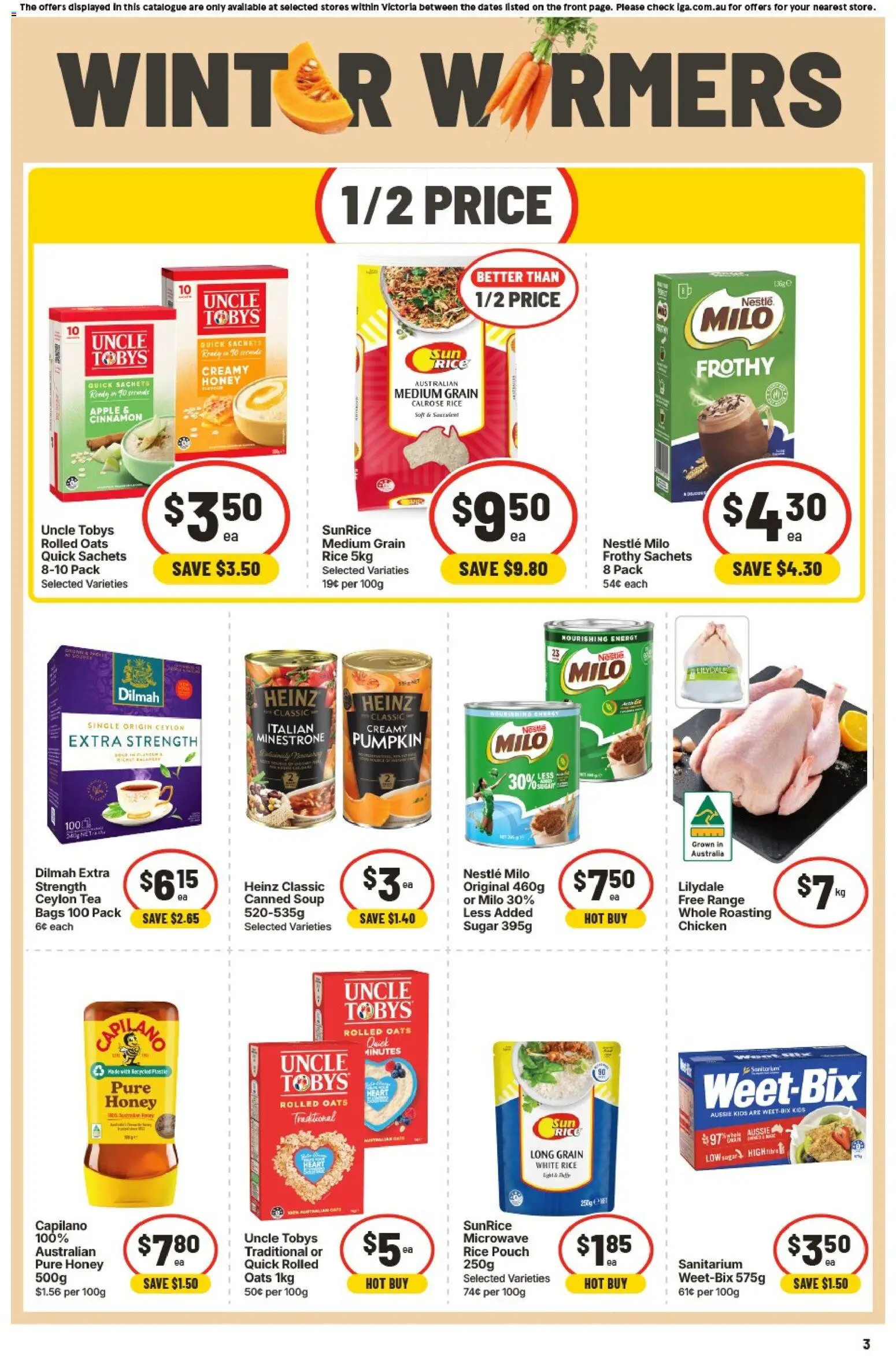 IGA catalogue - valid from 01/07/2026 | Page: 2 | Products: Chicken, Tea, Soup, Microwave