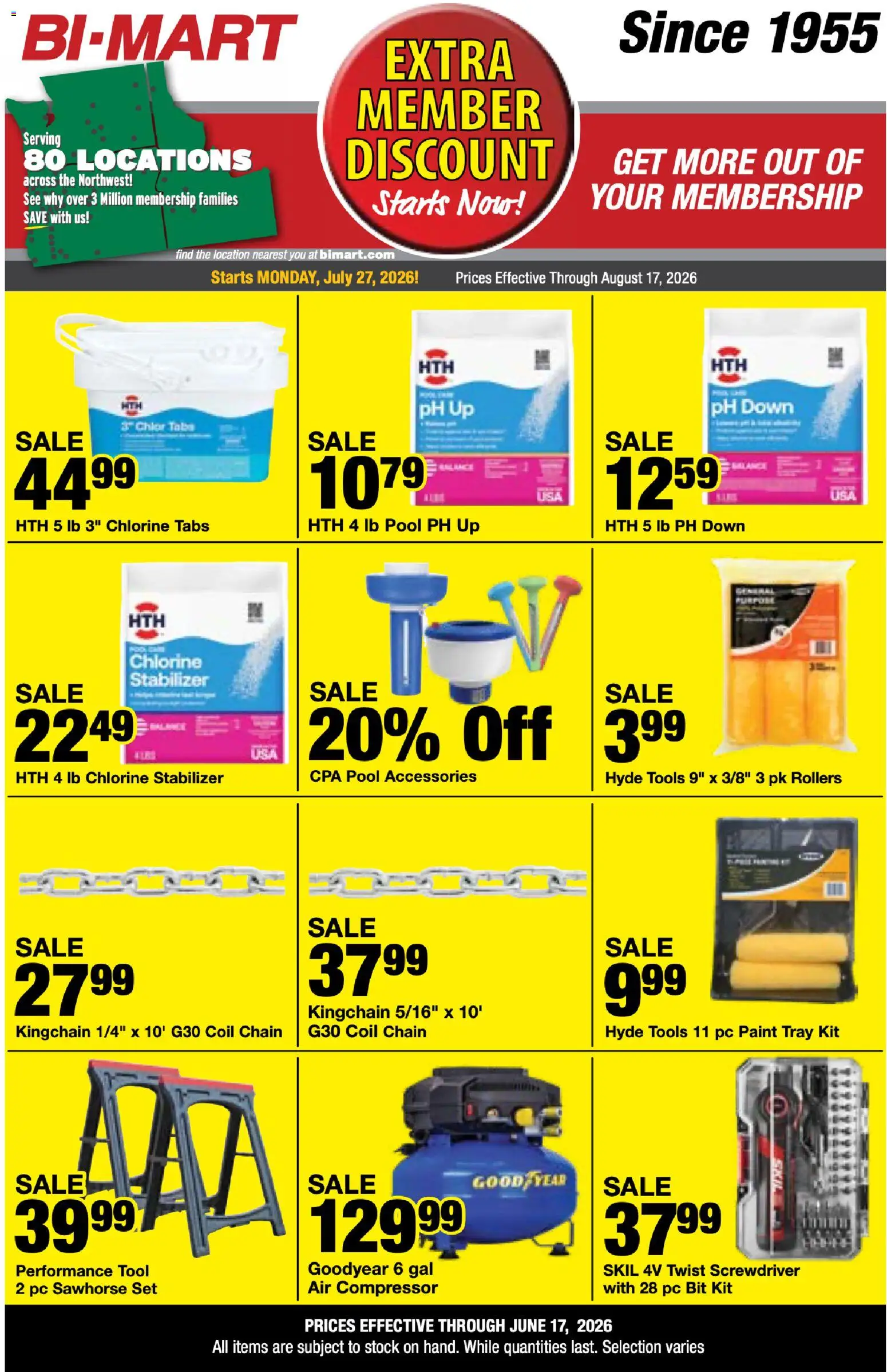 Bi-Mart Weekly Ad - valid from 07/27/2026 | Page: 13 | Products: Screwdriver, Air compressor, Pc, Tools