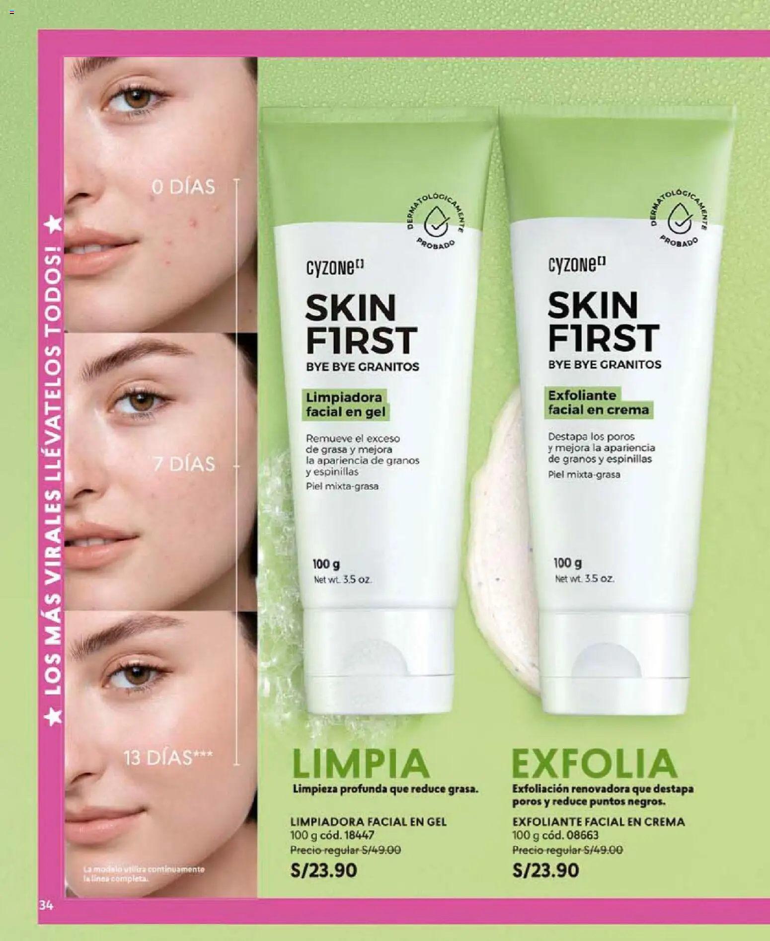 Catálogo CyZone válido desde 11/07/2026 | Página: 34 | Productos: Exfoliante, Crema
