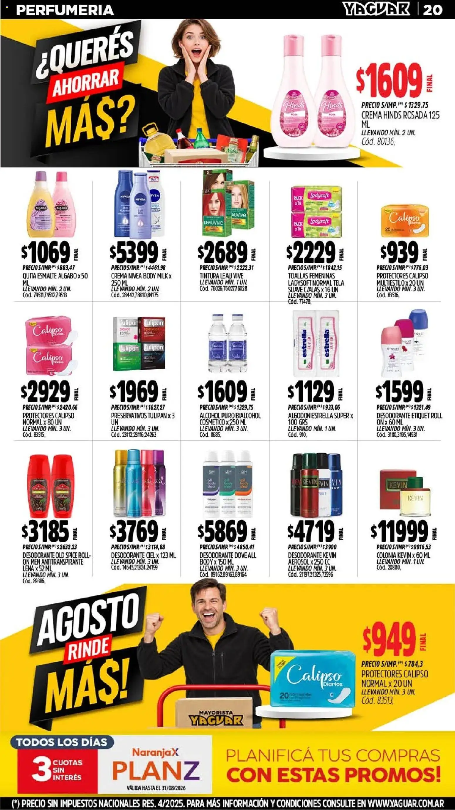 Yaguar - Oferta Semanal Neuquen │ válido desde el 17/07/2026 | Página: 21 | Productos: Algodón, Tintura, Antitranspirante, Crema