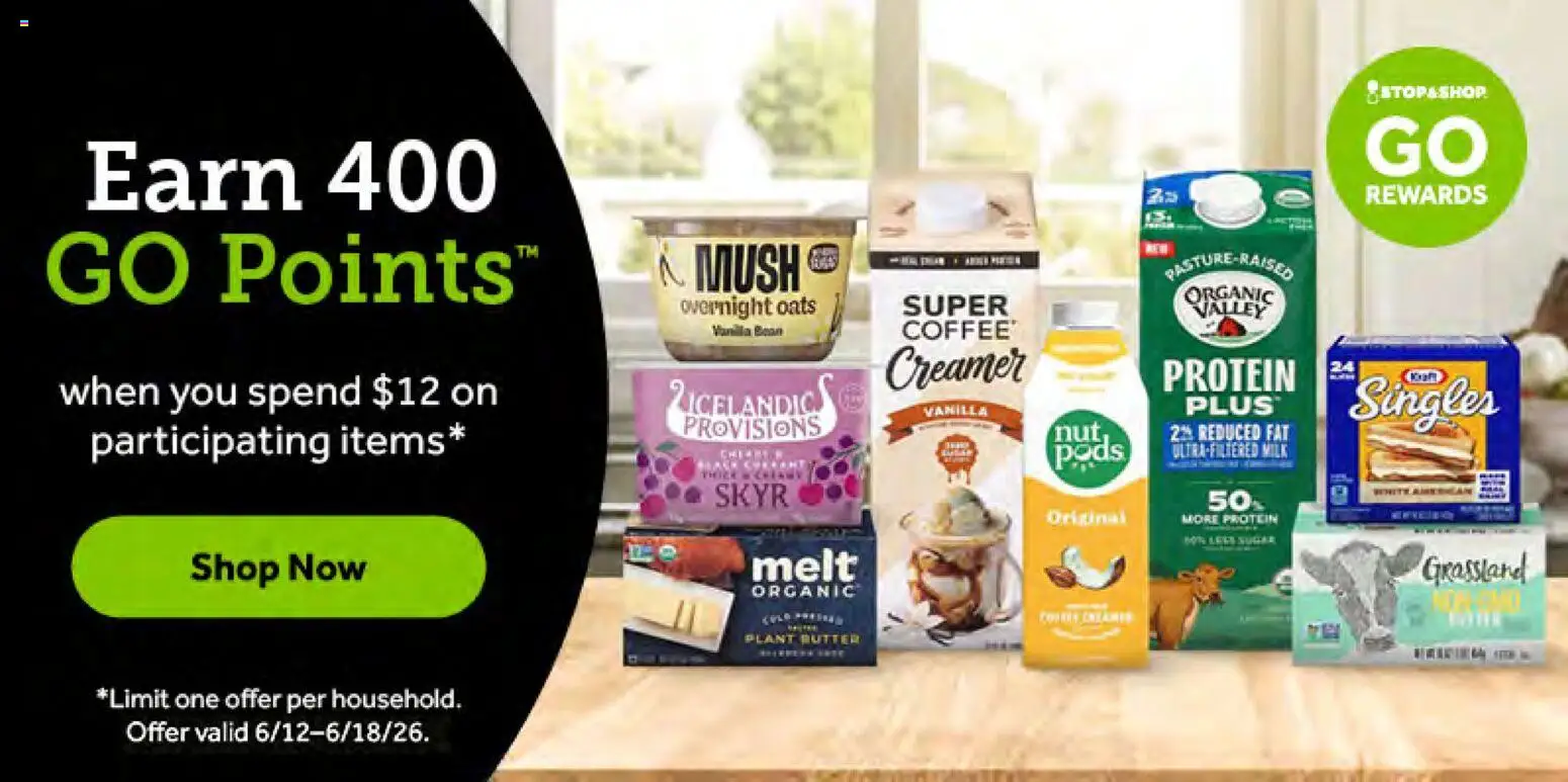 Stop & Shop Weekly Circular - NY - valid from 12.06.2026 | Page: 3 | Products: Milk, Butter, 2人掛けソファ