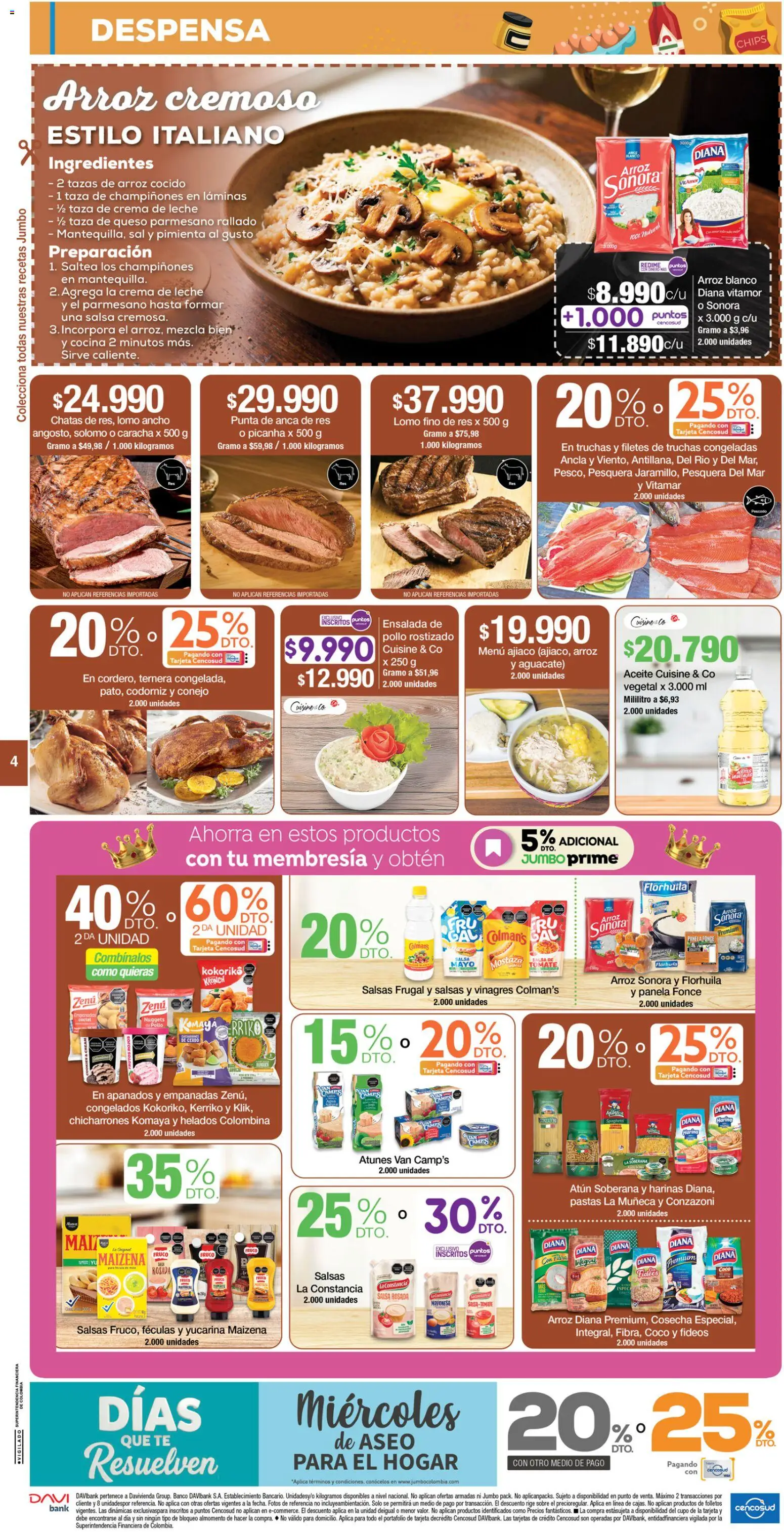 Jumbo revista - valida desde el 31/07/2026 | Página: 4 | Productos: Aguacate, Harina, Tomate, Panela