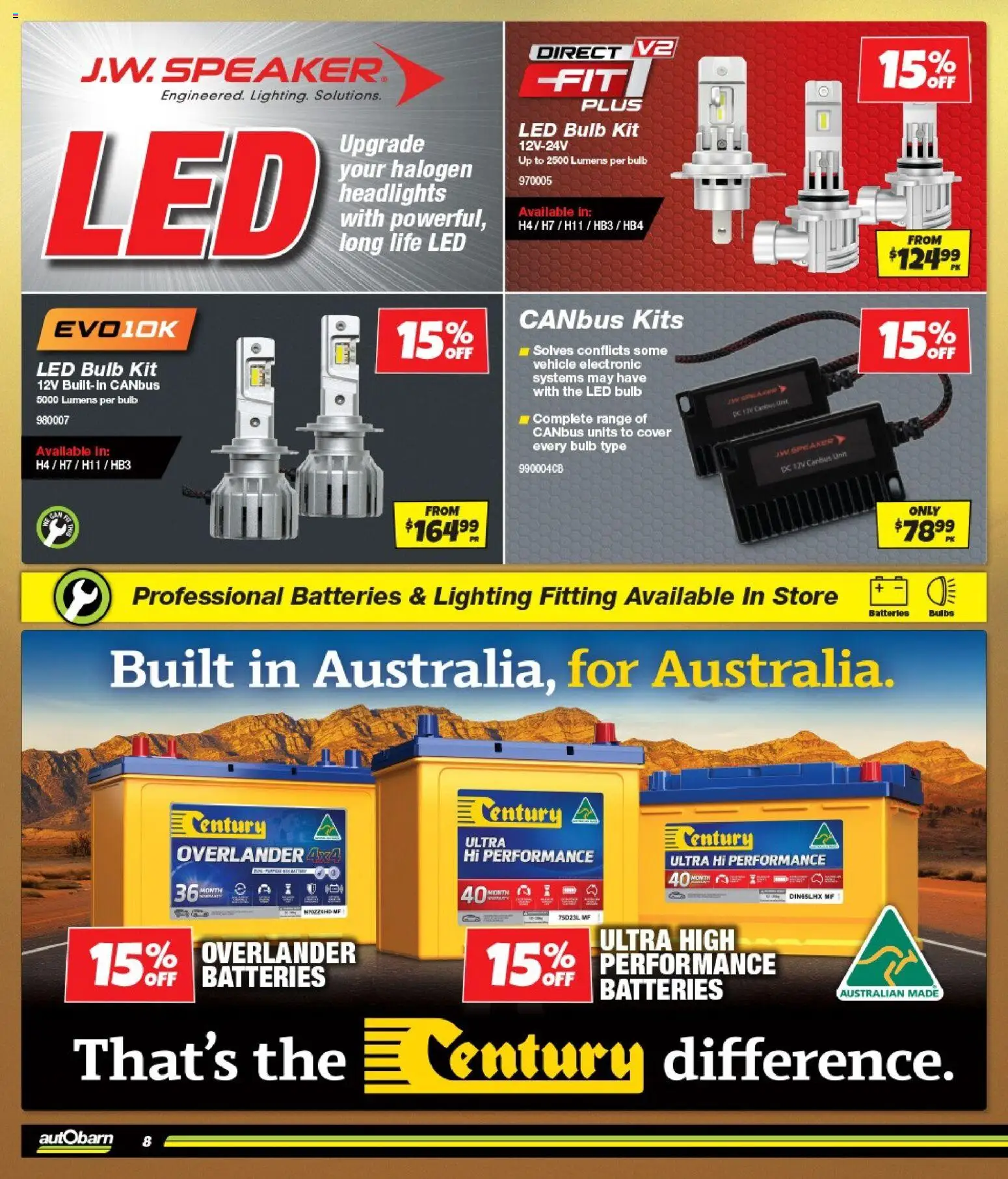 Autobarn catalogue - valid from 09/09/2026 | Page: 8 | Products: Bulb, Batteries, Speaker, Lighting