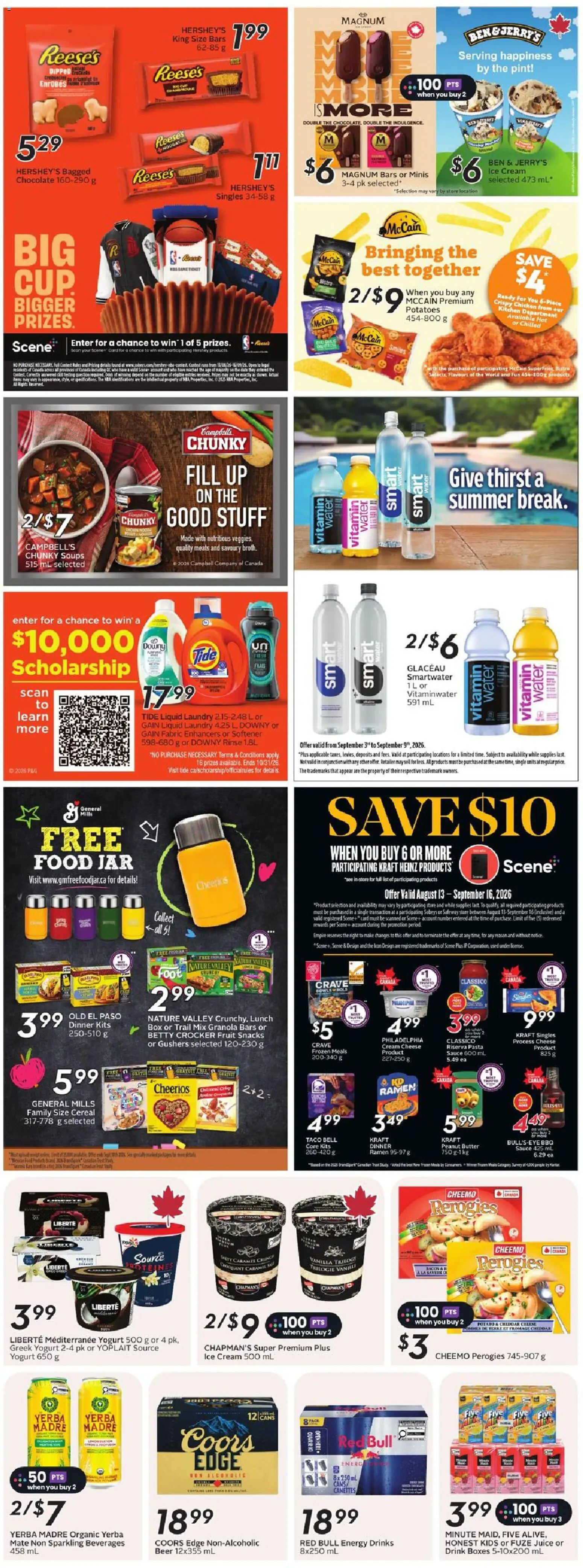 Safeway flyer valid from Sep 3, 2026 | Page: 23 | Products: Cream cheese, Cheddar, Juice, Chicken