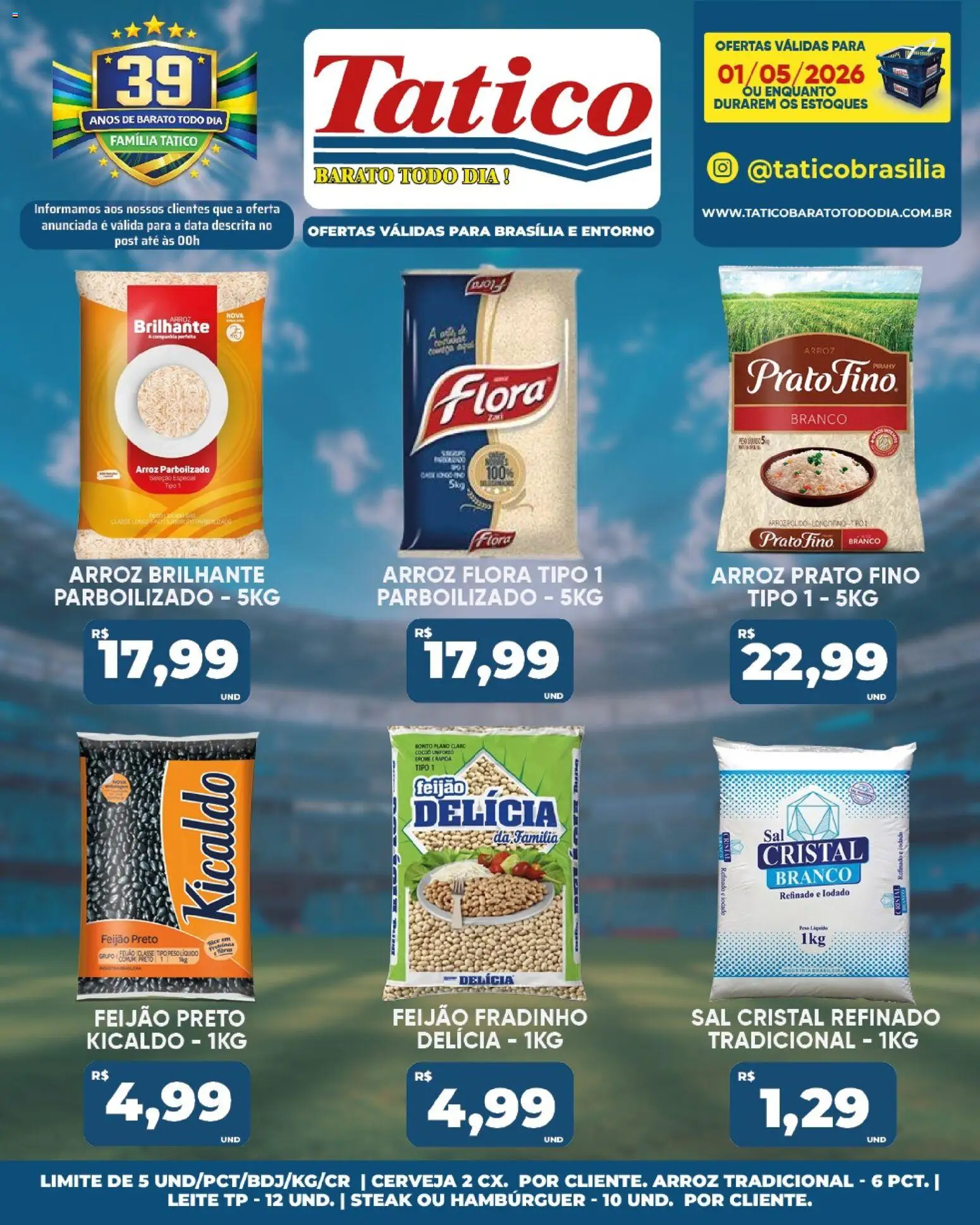 Tatico Folheto - válido de 01.05.2026 | Página: 16 | Produtos: Feijão, Leite, Cerveja, Arroz