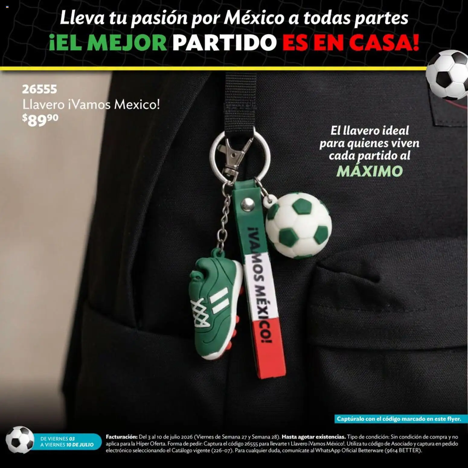 Nuevas ofertas de Betterware válidas en toda la República Mexicana desde el 03/07/2026. ¡Encuentra las mejores ofertas en Betterware catálogo Llévate tus favoritos! | Página: 6 | Productos: Llavero