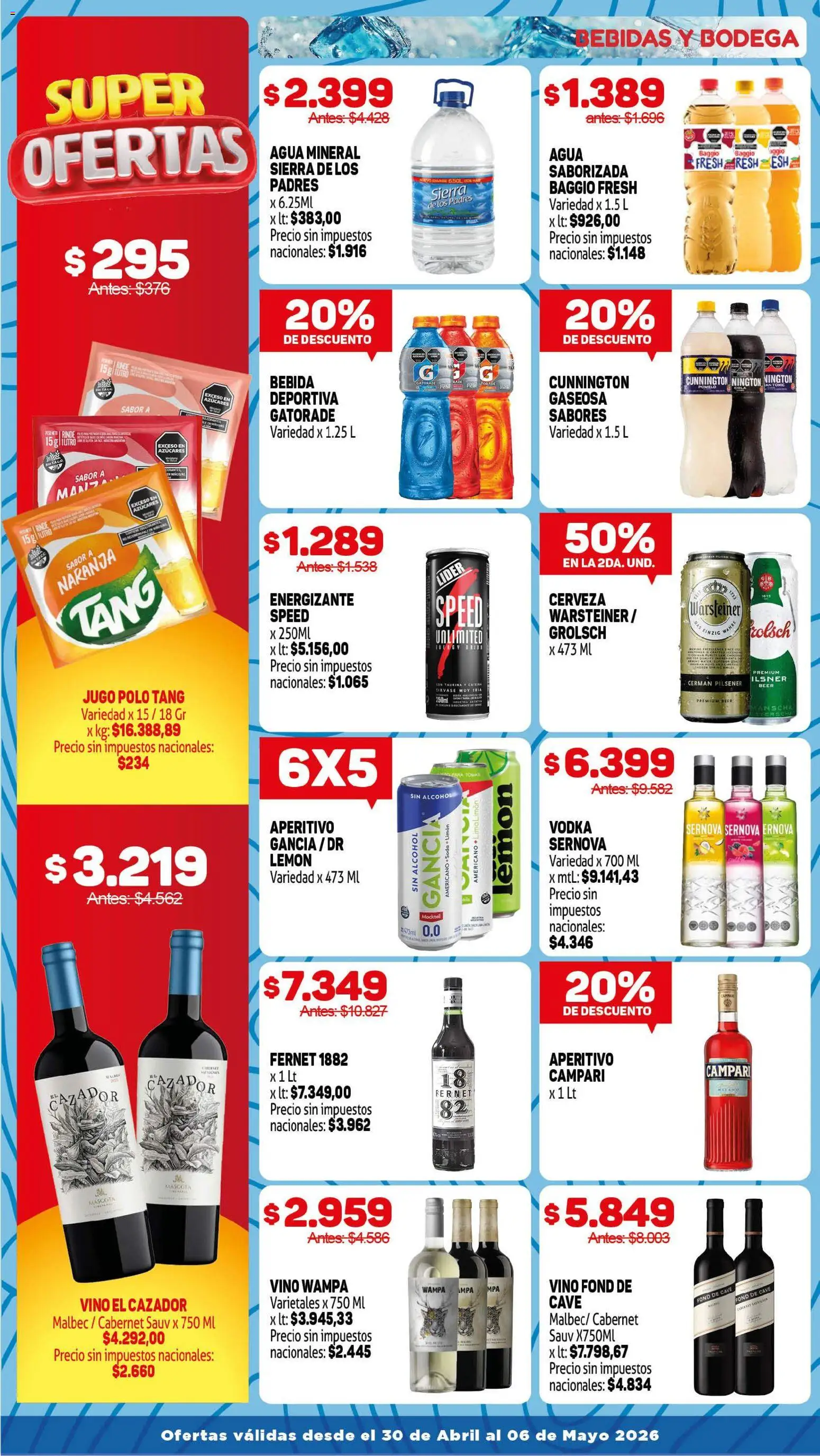 Makro ofertas │ válido desde el 30.04.2026 | Página: 11 | Productos: Fernet, Limón, Jugo, Cerveza