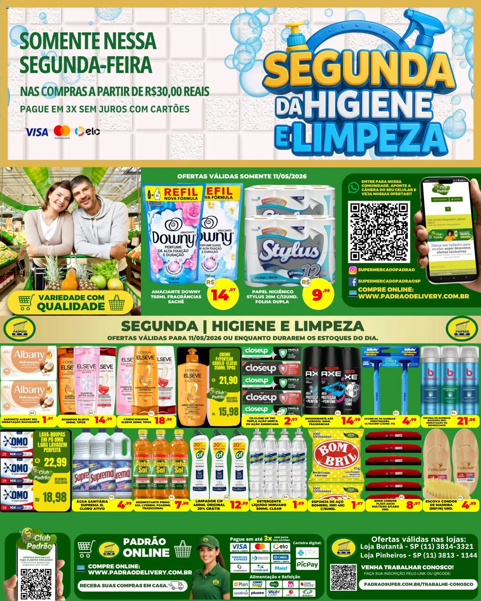 Supermercado Padrão Folheto - válido de 11.05.2026 | Página: 1 | Produtos: Celular, Detergente, Aparelho de barbear, Câmera