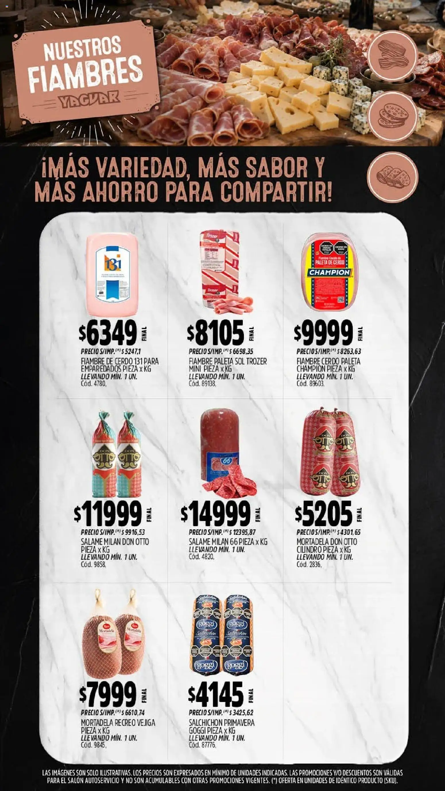 Yaguar - Oferta Semanal General Roca │ válido desde el 21/09/2026 | Página: 9 | Productos: Mortadela, Paleta, Salame, Cerdo