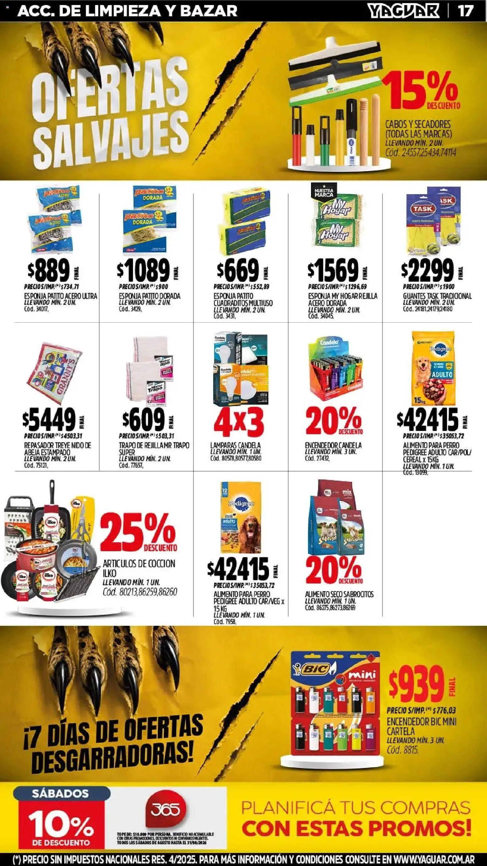 Yaguar - Oferta Semanal Misiones │ válido desde el 10/08/2026 | Página: 18 | Productos: Encendedor, Repasador, Lámparas, Guantes