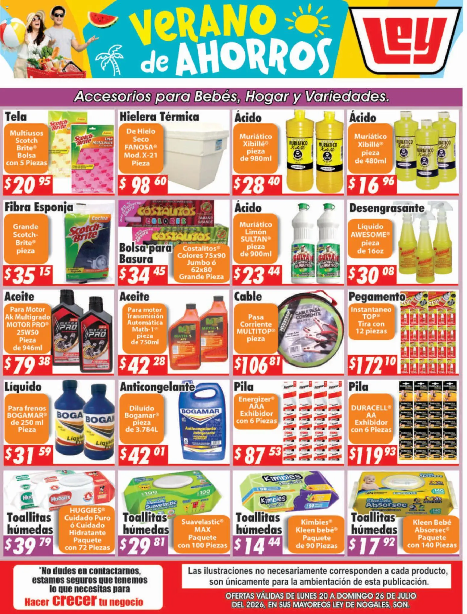 Nuevas ofertas de Casa Ley válidas en toda la República Mexicana desde el 20/07/2026. ¡Encuentra las mejores ofertas en Casa Ley folleto Nogales! | Página: 3 | Productos: Esponja, Toallitas húmedas, Pegamento, Cable
